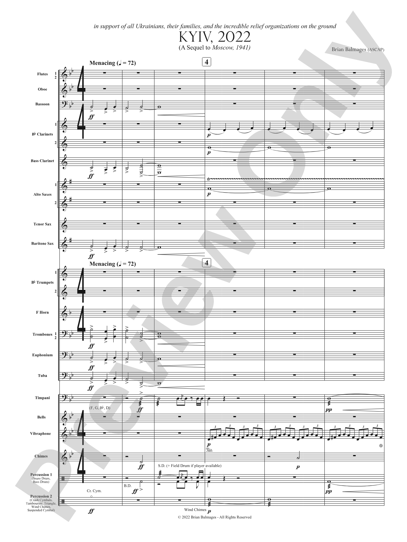 Kyiv, 2022: Concert Band Conductor Score & Parts