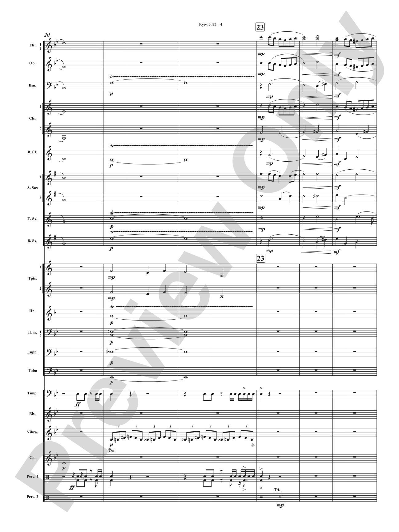 Kyiv, 2022: Concert Band Conductor Score & Parts