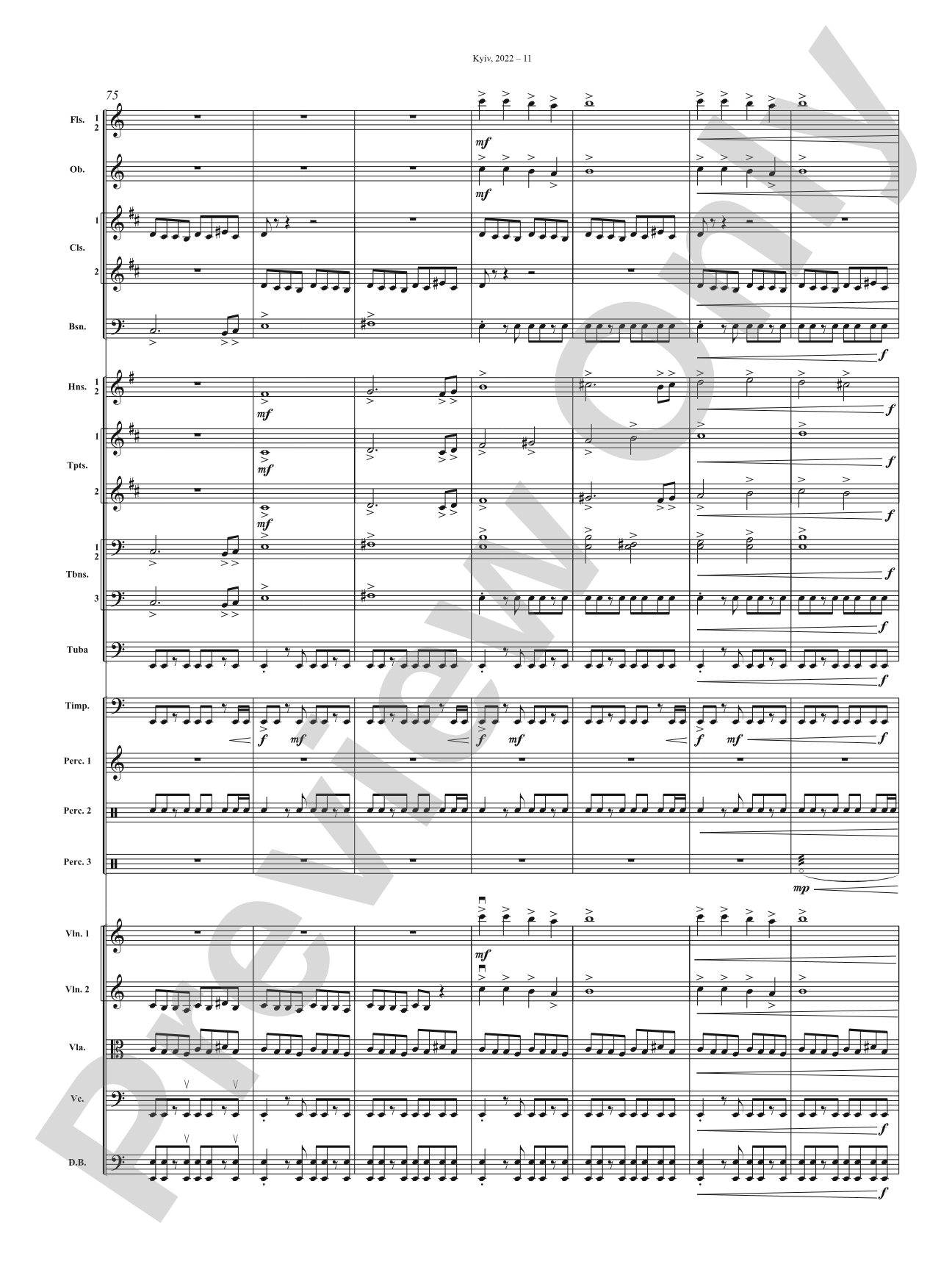 Kyiv, 2022: Full Orchestra Conductor Score & Parts