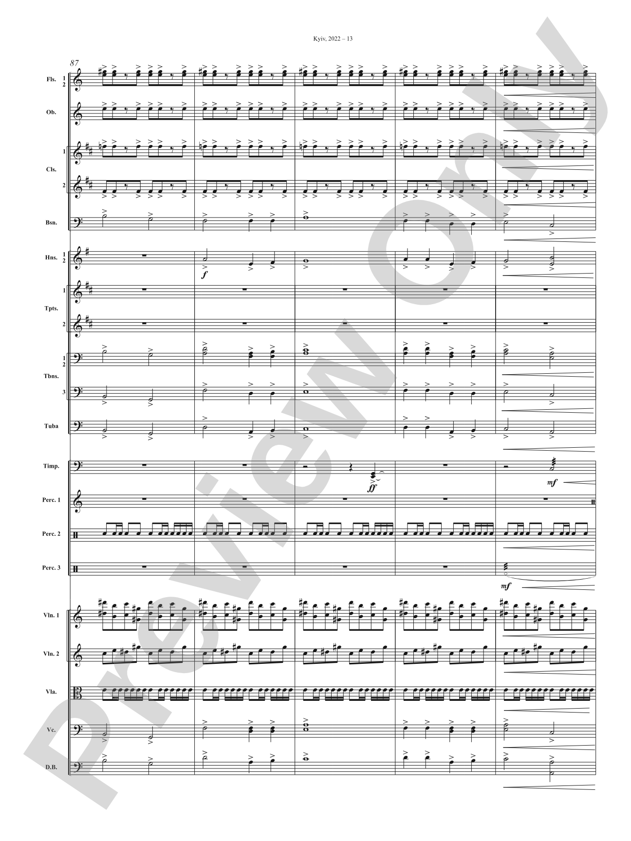 Kyiv, 2022: Full Orchestra Conductor Score & Parts