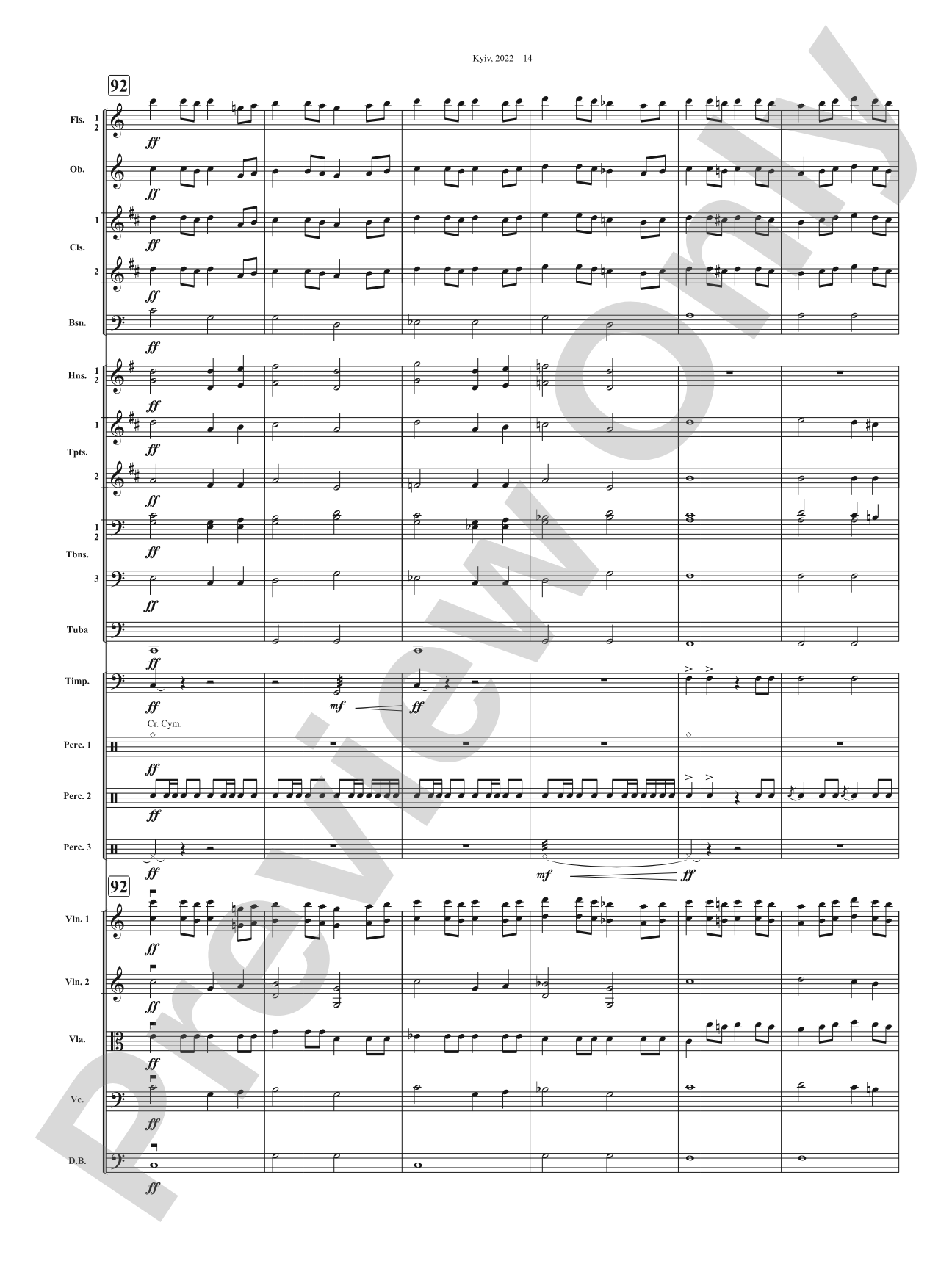 Kyiv, 2022: Full Orchestra Conductor Score & Parts