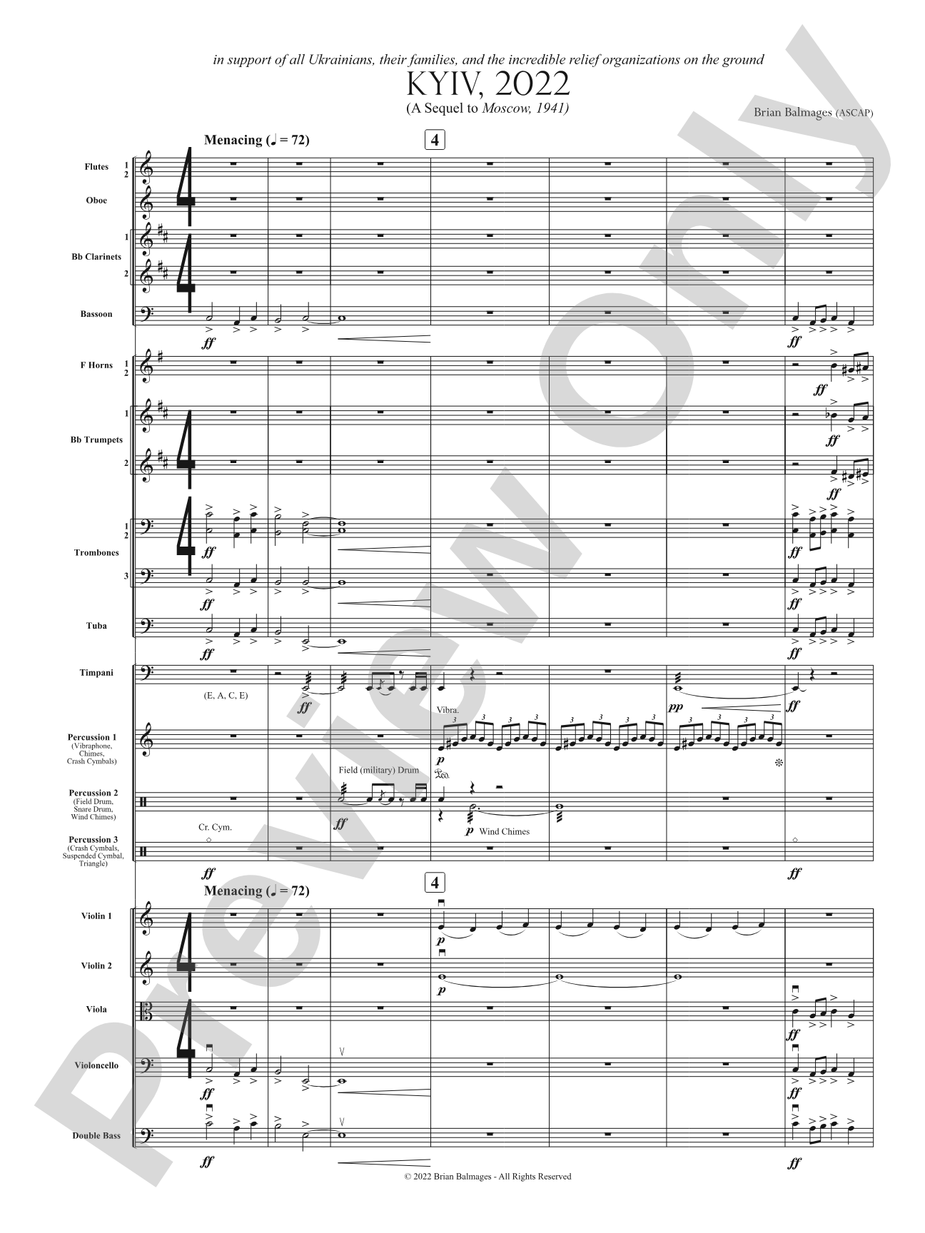 Kyiv, 2022: Full Orchestra Conductor Score & Parts