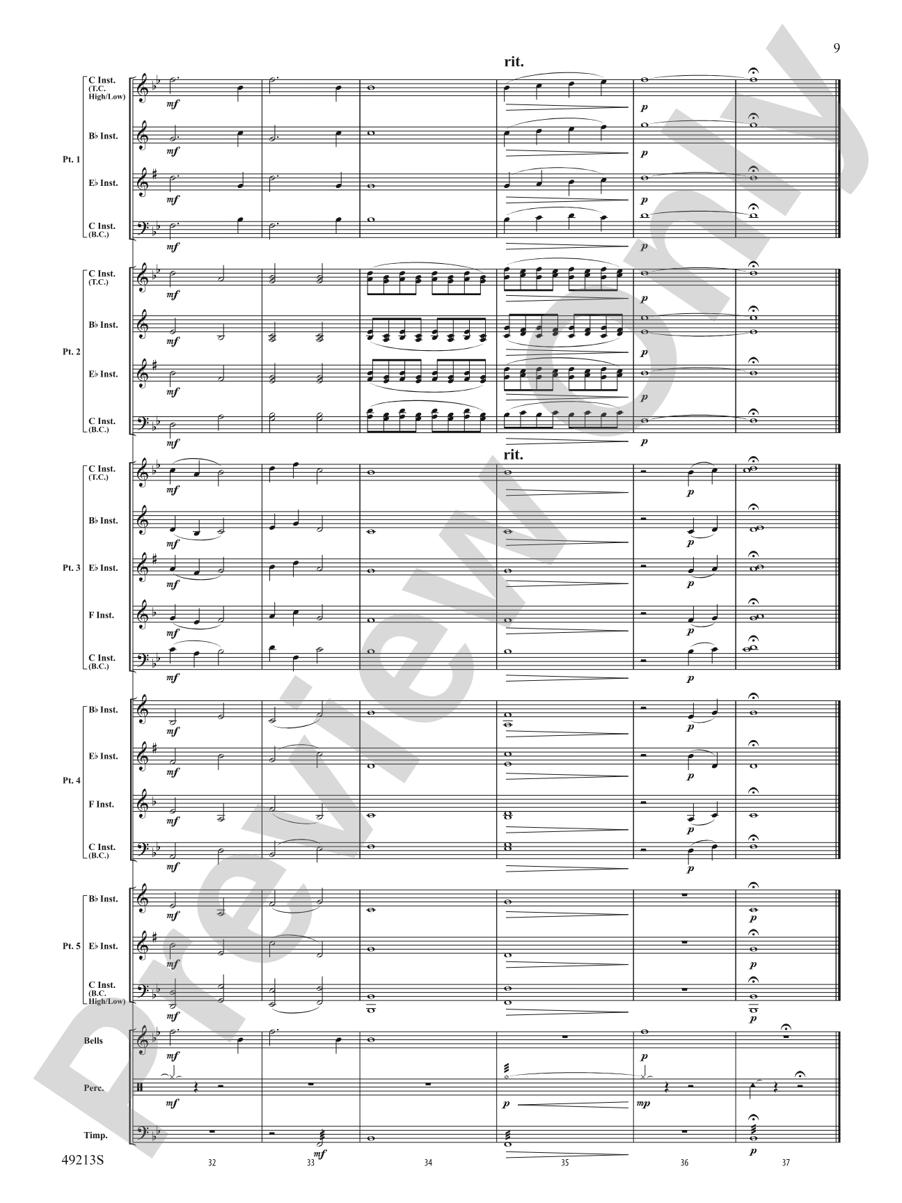As Twilight Falls: Flexible Band/String Ensemble Score & Parts