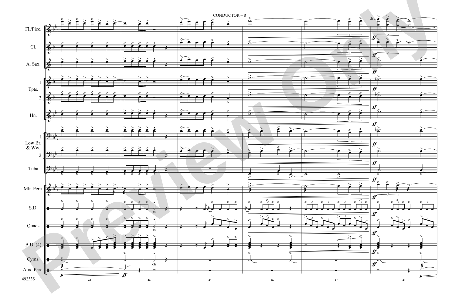 Leave the Door Open: Marching Band Conductor Score & Parts