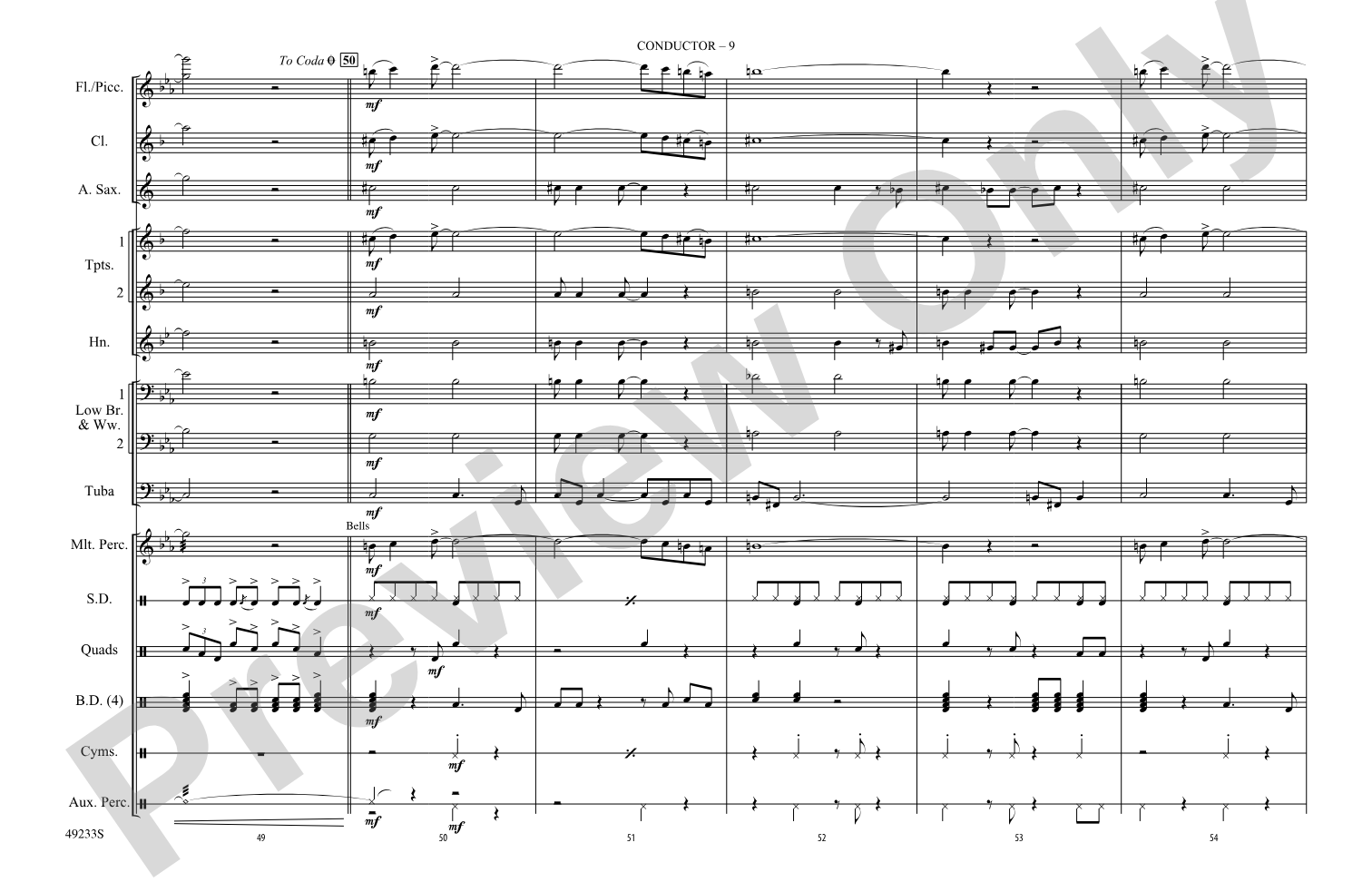 Leave the Door Open: Marching Band Conductor Score & Parts