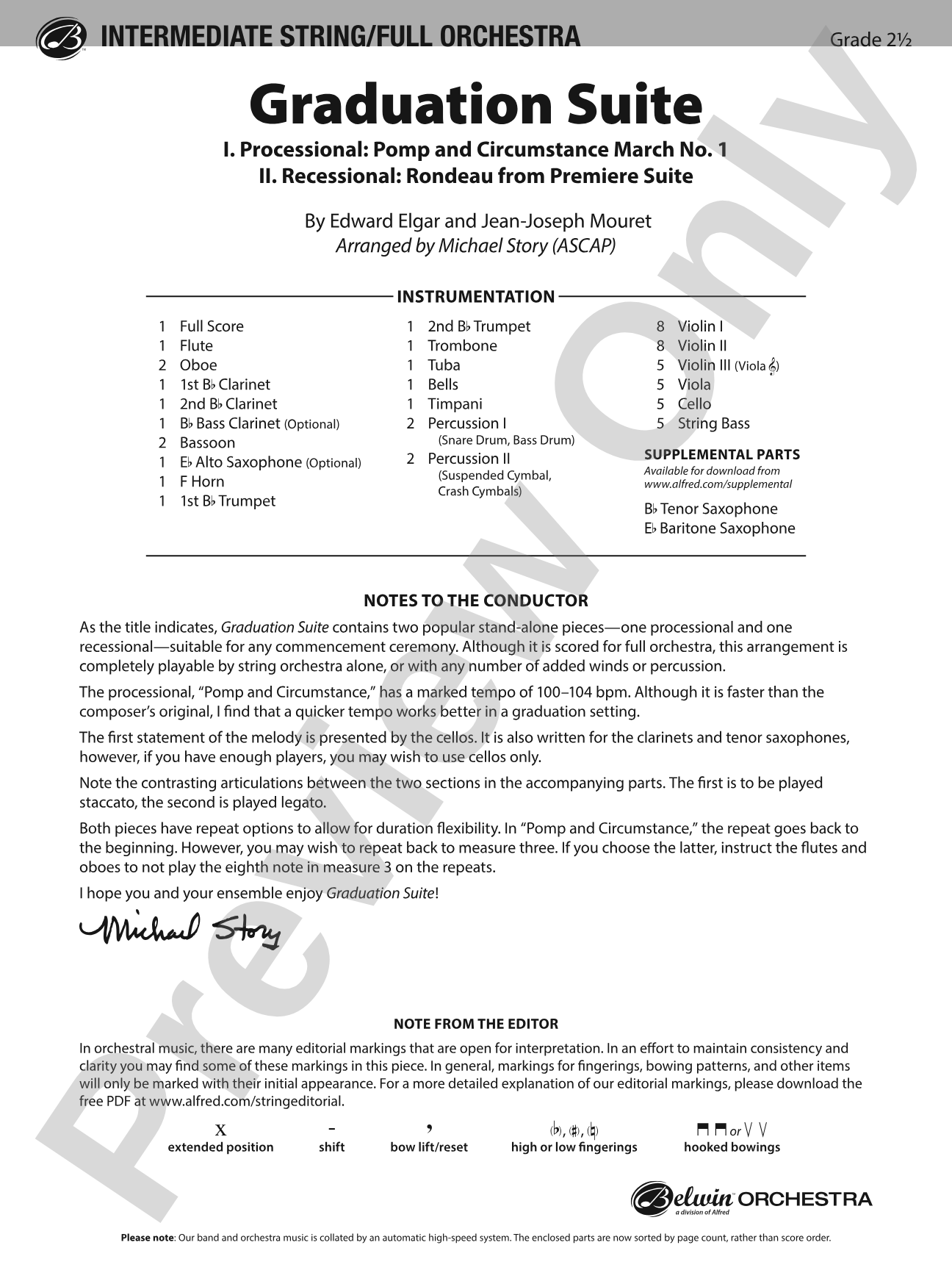Graduation Suite: String/Full Orchestra Conductor Score & Parts