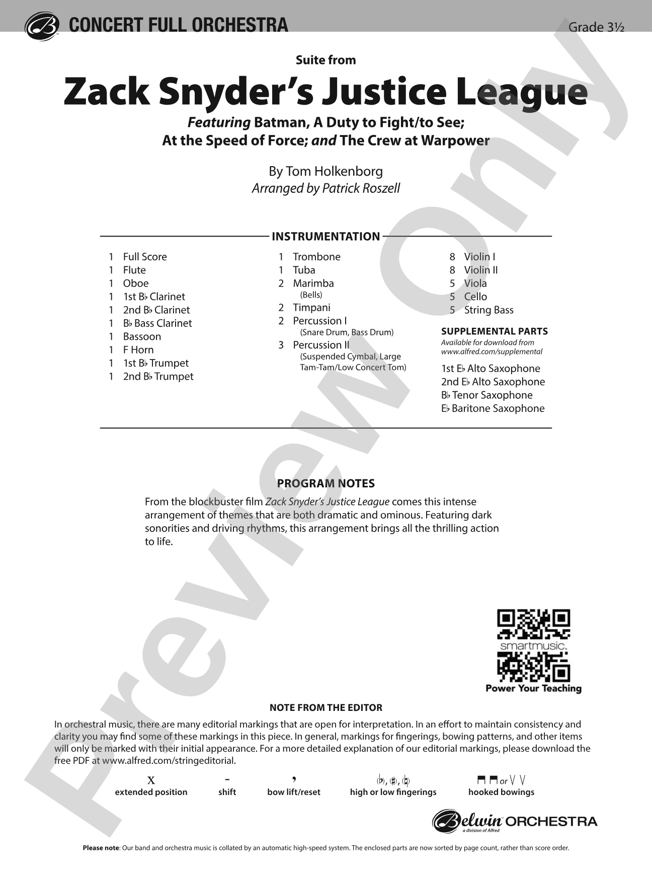 Suite from Zack Snyder's Justice League: Full Orchestra Conductor Score & Parts
