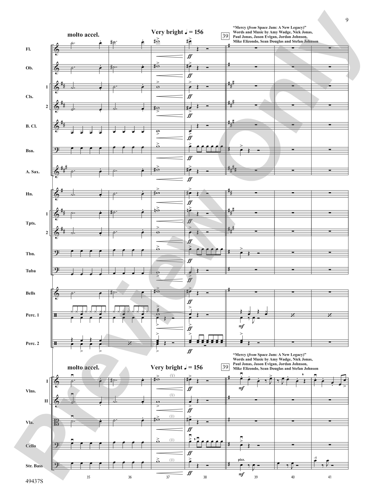 Jonas Brothers in Concert: Full Orchestra Conductor Score & Parts