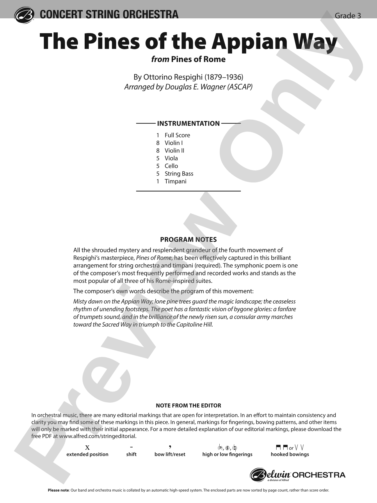 The Pines of the Appian Way: Score