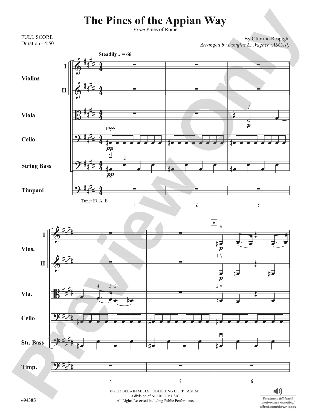 The Pines of the Appian Way: Score