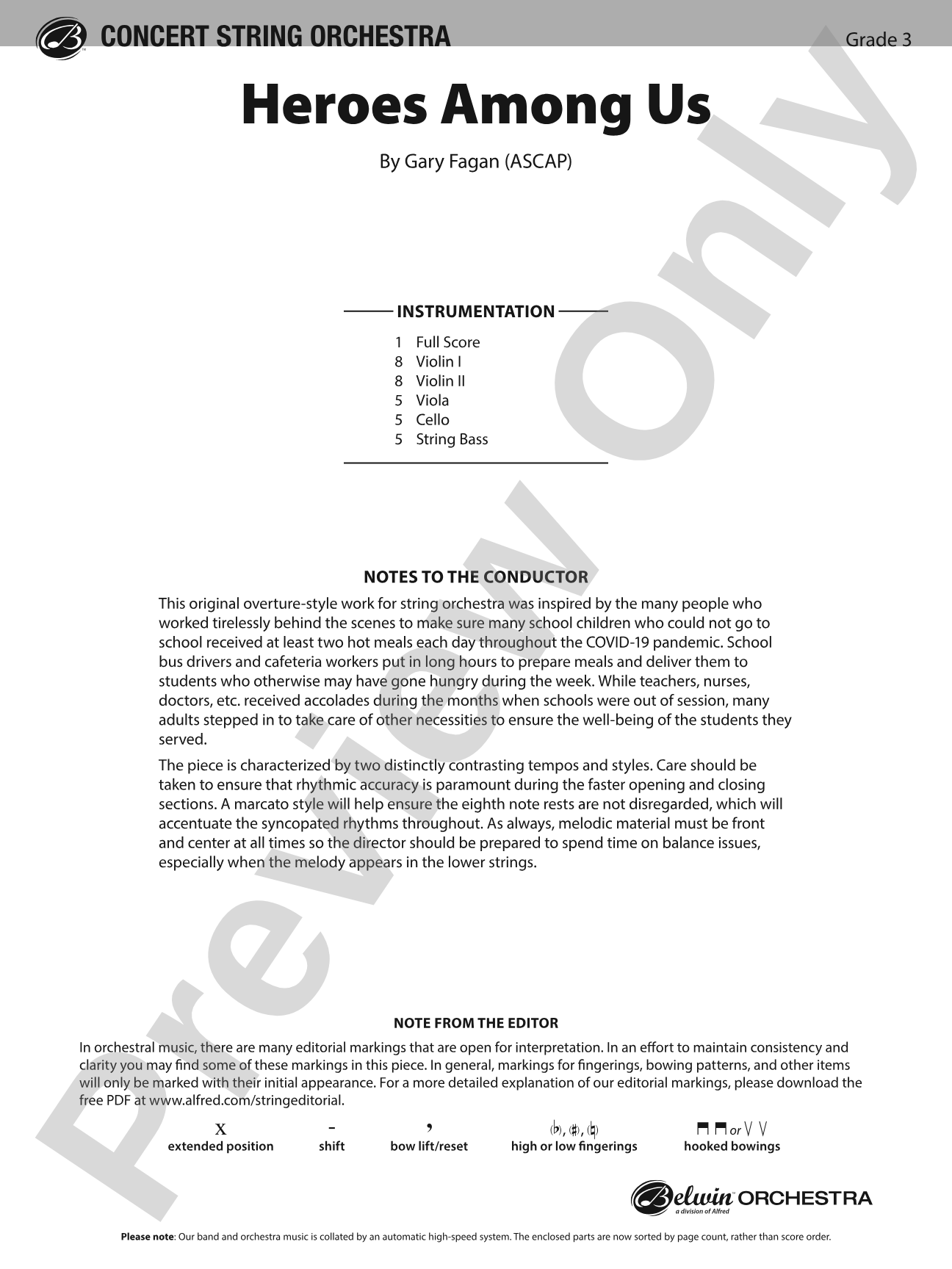 Heroes Among Us: String Orchestra Conductor Score & Parts