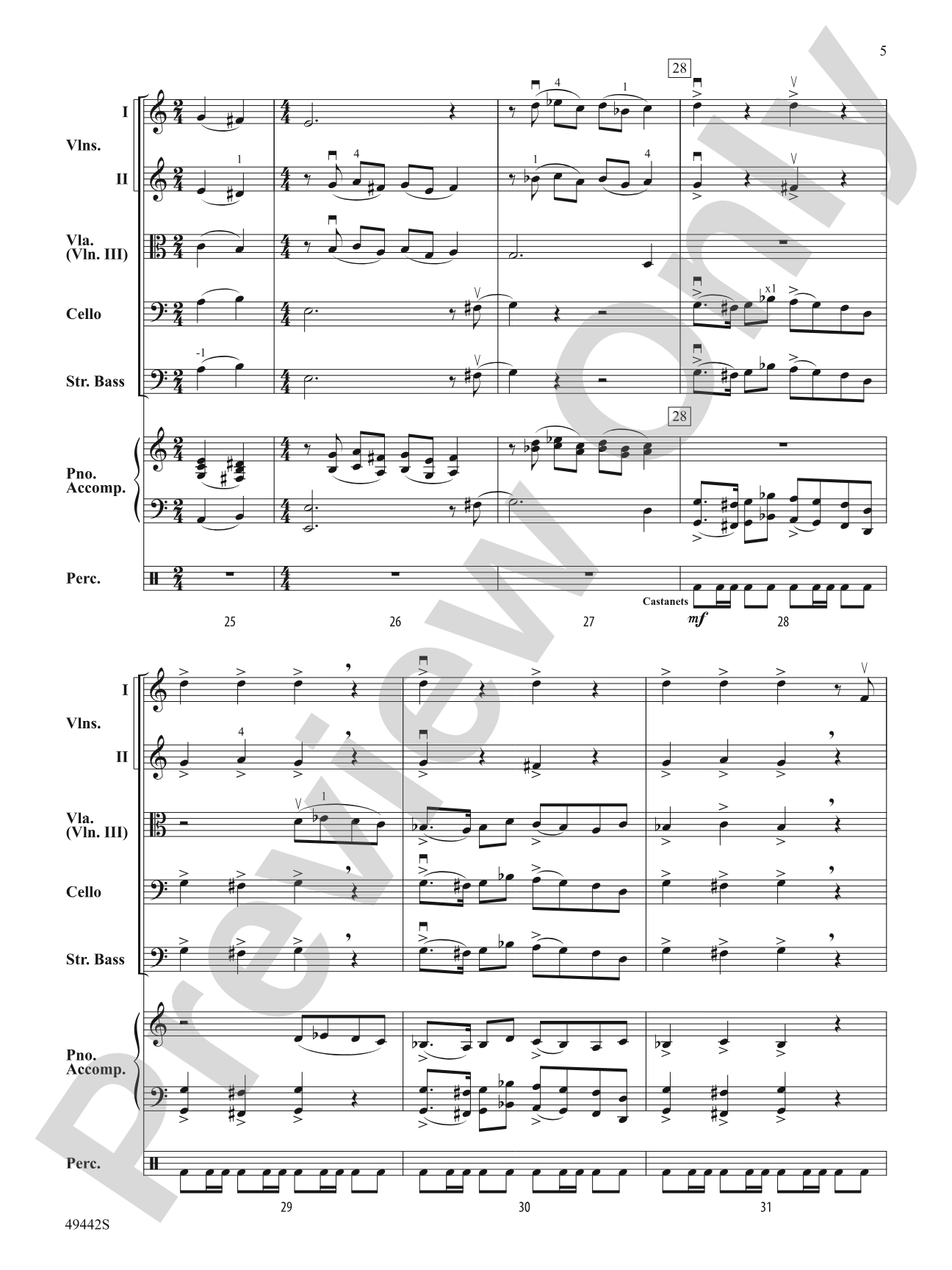 Fantasia on a Spanish Carol: String Orchestra Conductor Score & Parts