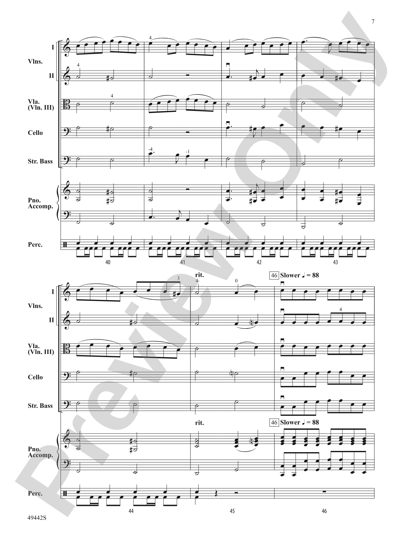 Fantasia on a Spanish Carol: String Orchestra Conductor Score & Parts