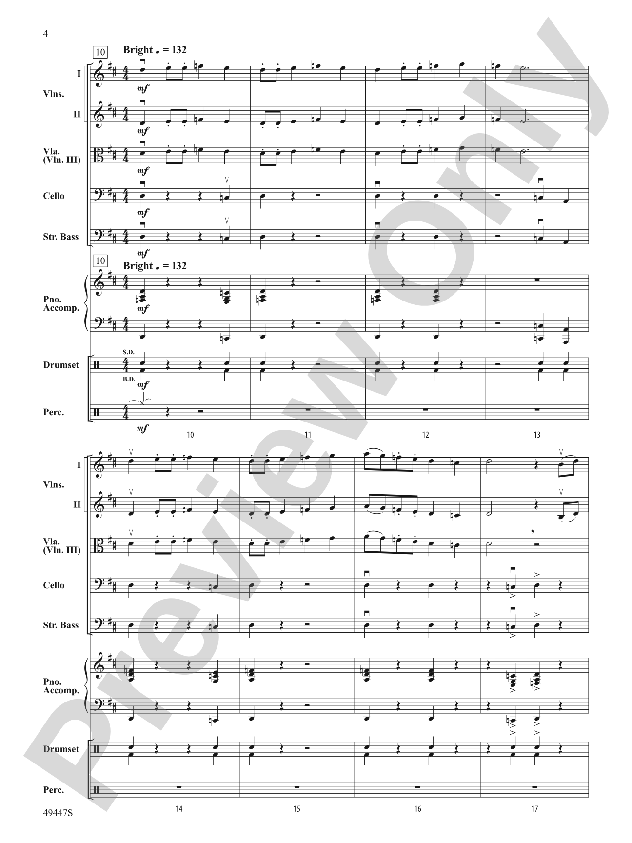 Violento: String Orchestra Conductor Score & Parts
