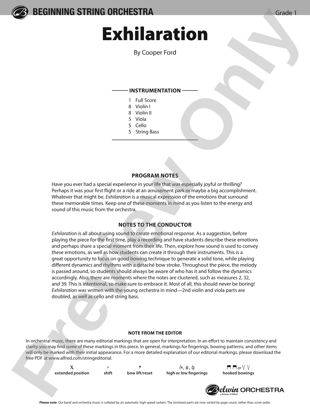 Exhilaration: Flexible String Ensemble Score & Parts