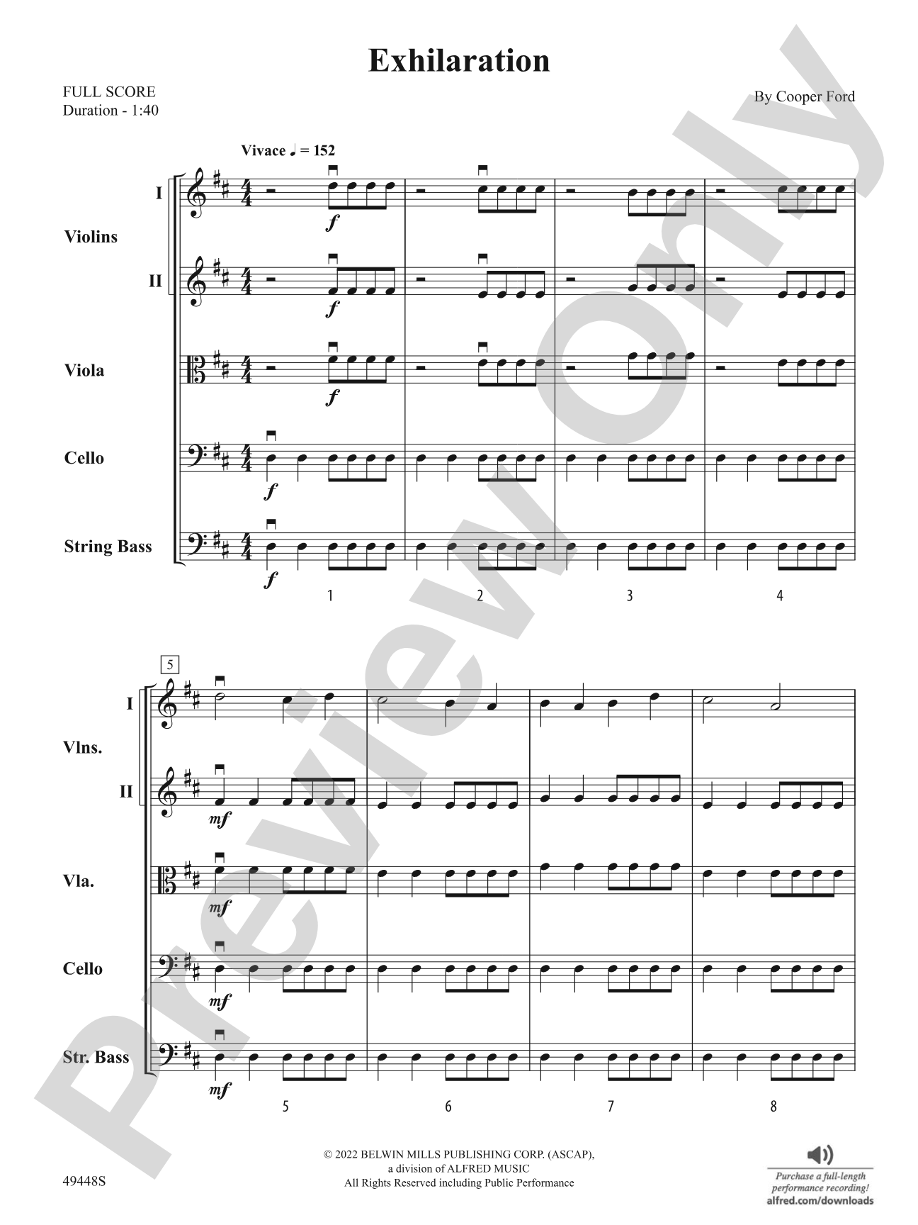 Exhilaration: Flexible String Ensemble Score & Parts