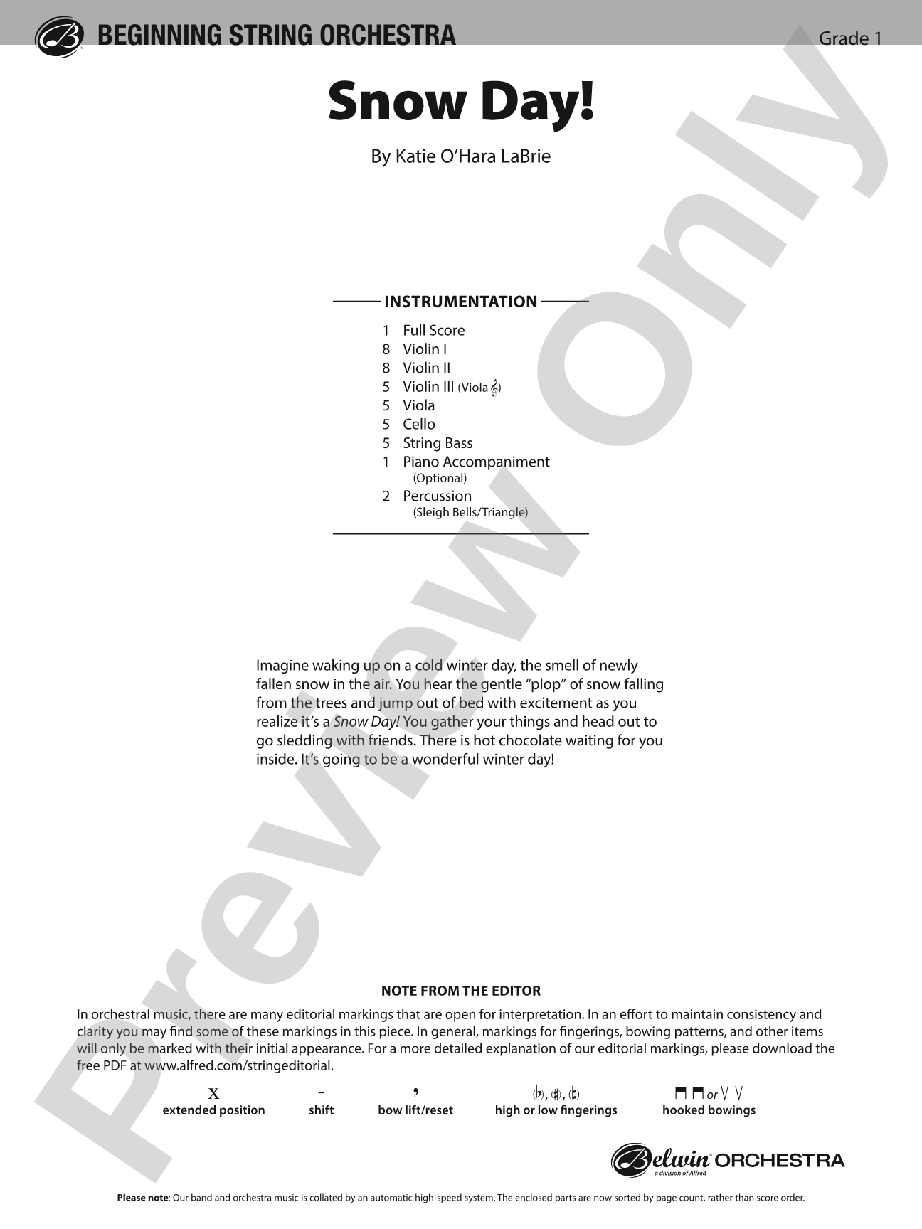 Snow Day: Flexible String Ensemble Score & Parts