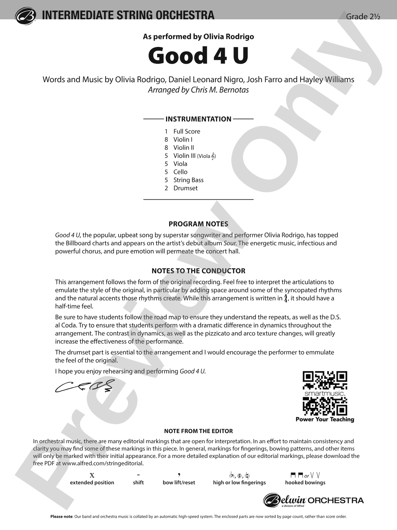 Good 4 U: Flexible String Ensemble Score & Parts