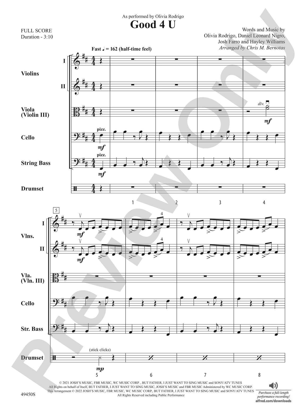 Good 4 U: Flexible String Ensemble Score & Parts
