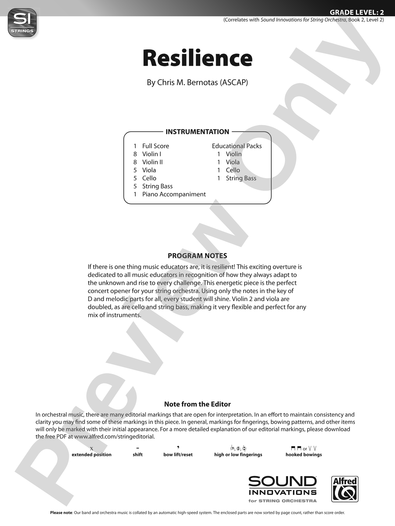 Resilience: Flexible String Ensemble Score & Parts