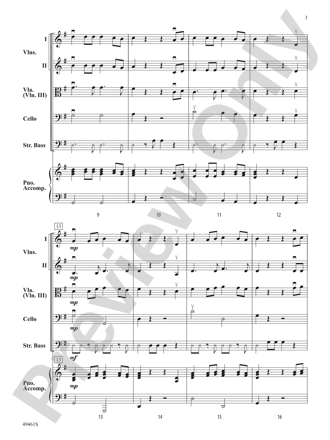 Dance of the Bowless Basses: String Orchestra Conductor Score & Parts
