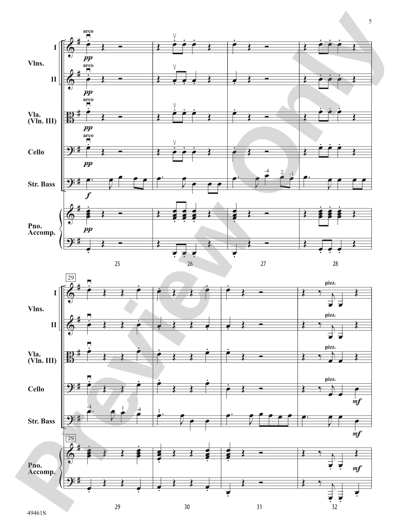Dance of the Bowless Basses: String Orchestra Conductor Score & Parts