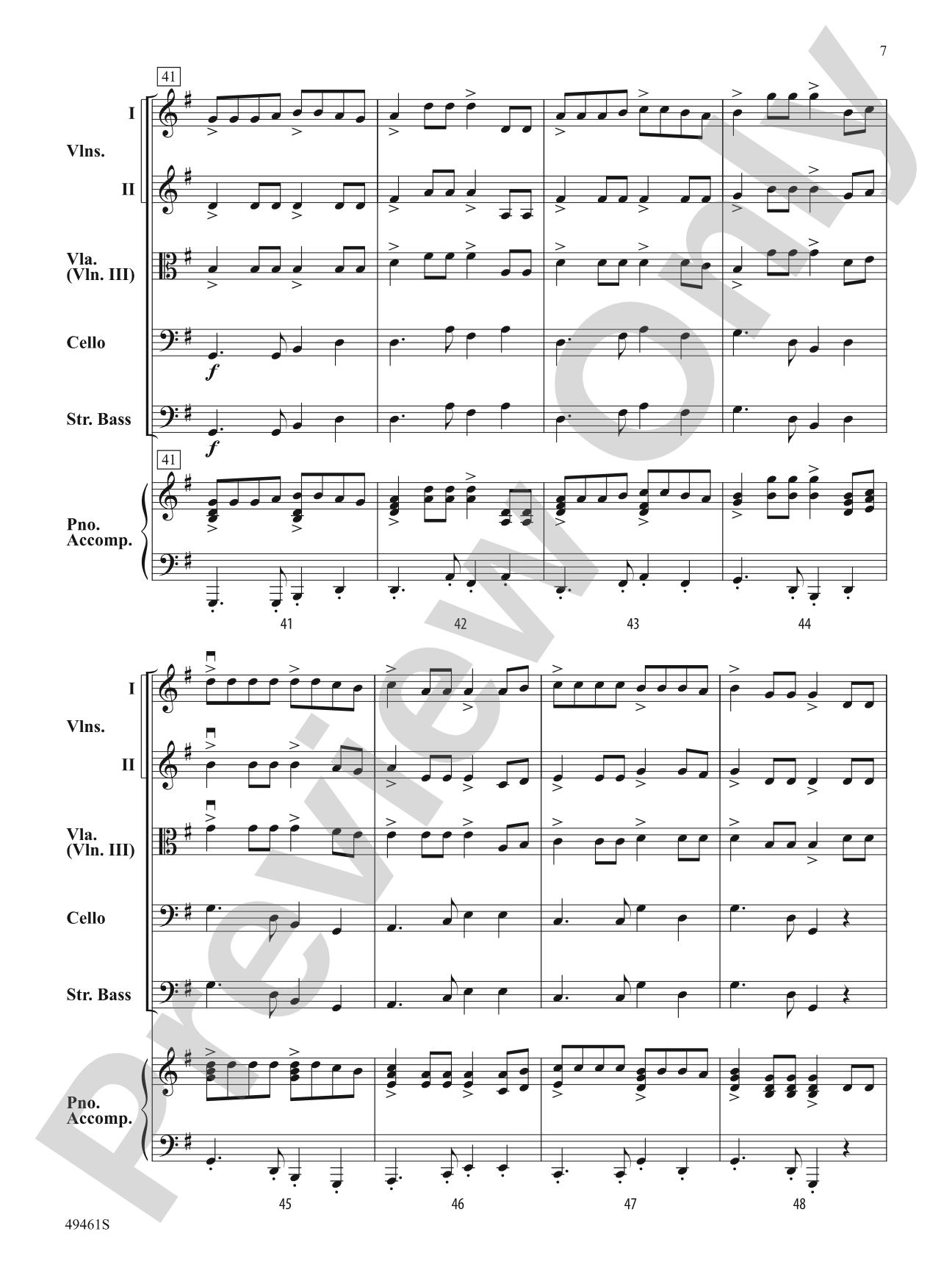 Dance of the Bowless Basses: String Orchestra Conductor Score & Parts
