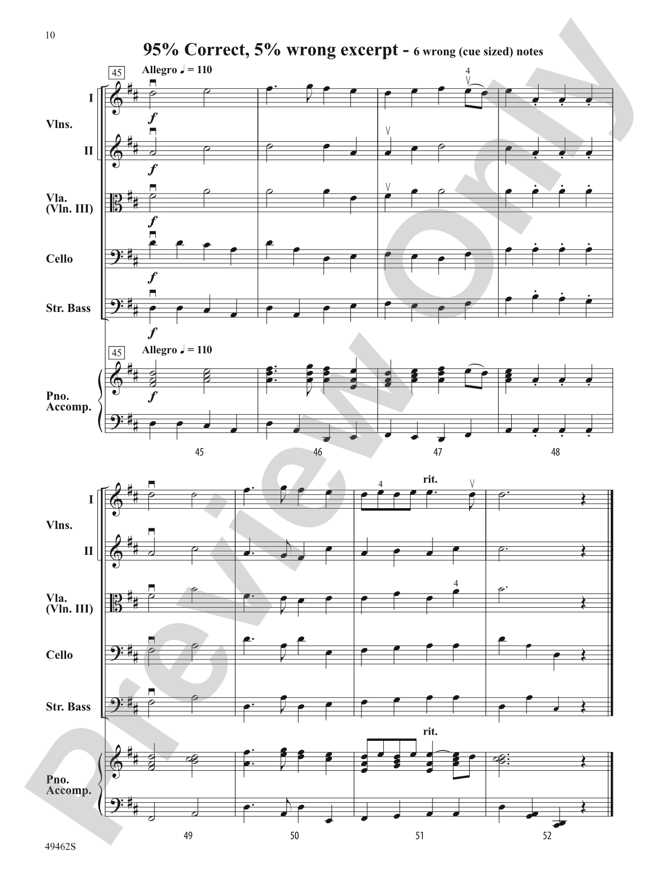 Percentage of Error: String Orchestra Conductor Score & Parts