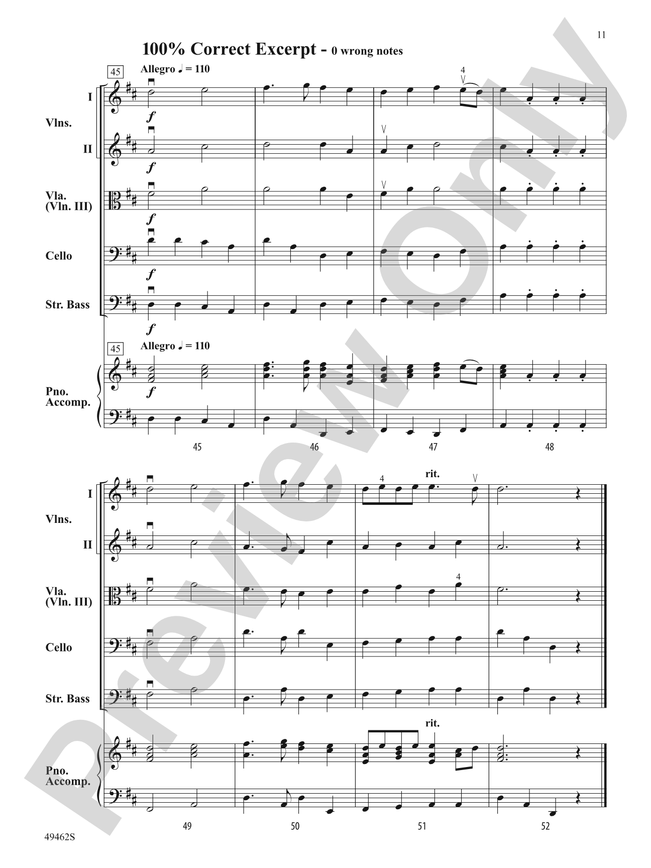 Percentage of Error: String Orchestra Conductor Score & Parts