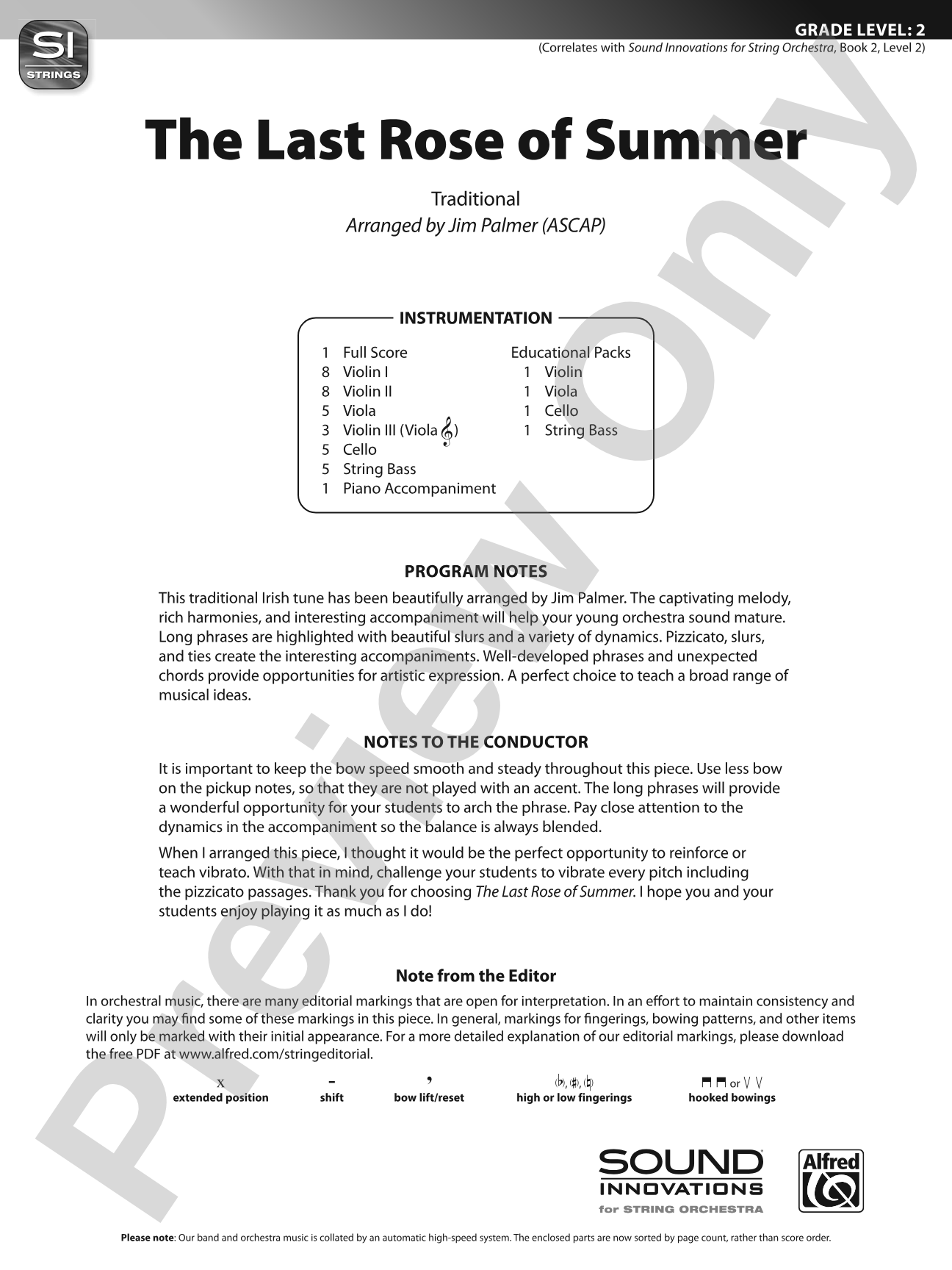 The Last Rose of Summer: Flexible String Ensemble Score & Parts