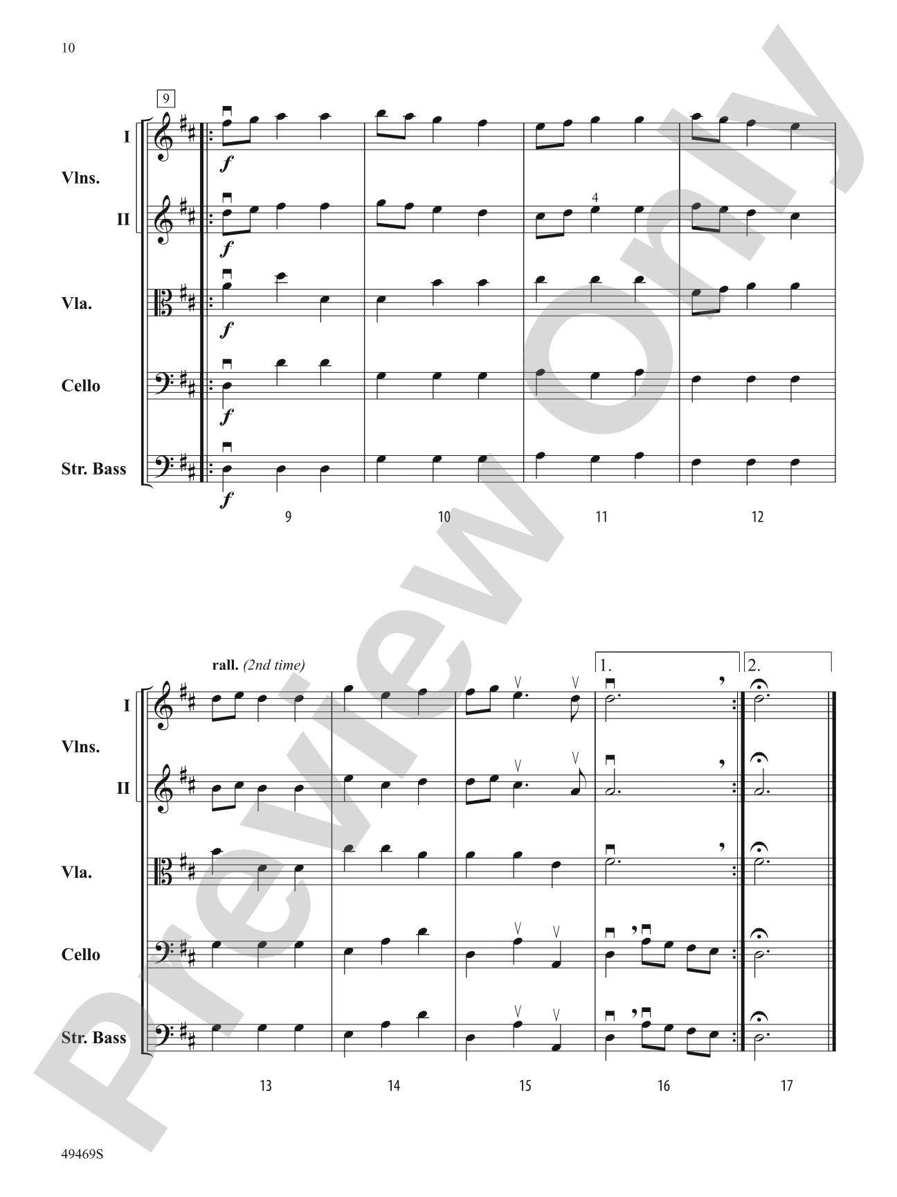 Selections from Music for the Royal Fireworks: Flexible String Ensemble Score & Parts