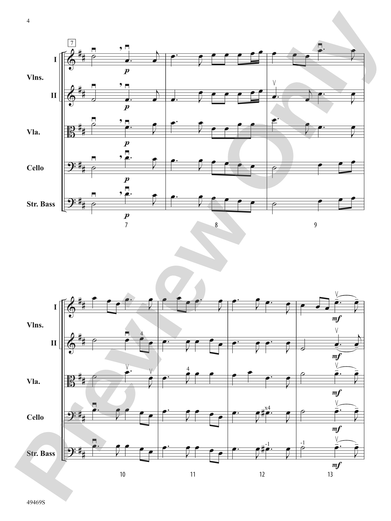 Selections from Music for the Royal Fireworks: Flexible String Ensemble Score & Parts