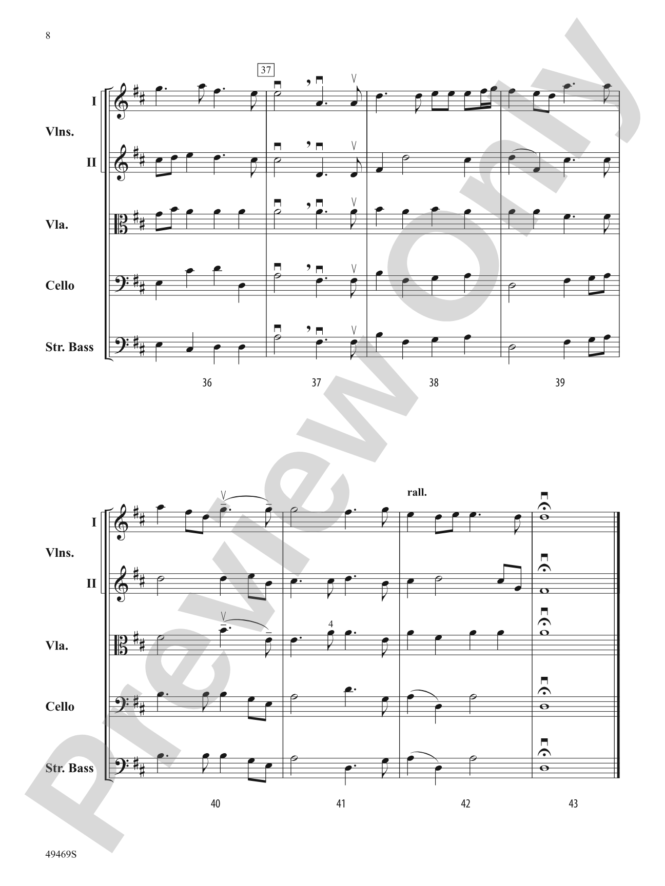 Selections from Music for the Royal Fireworks: Flexible String Ensemble Score & Parts