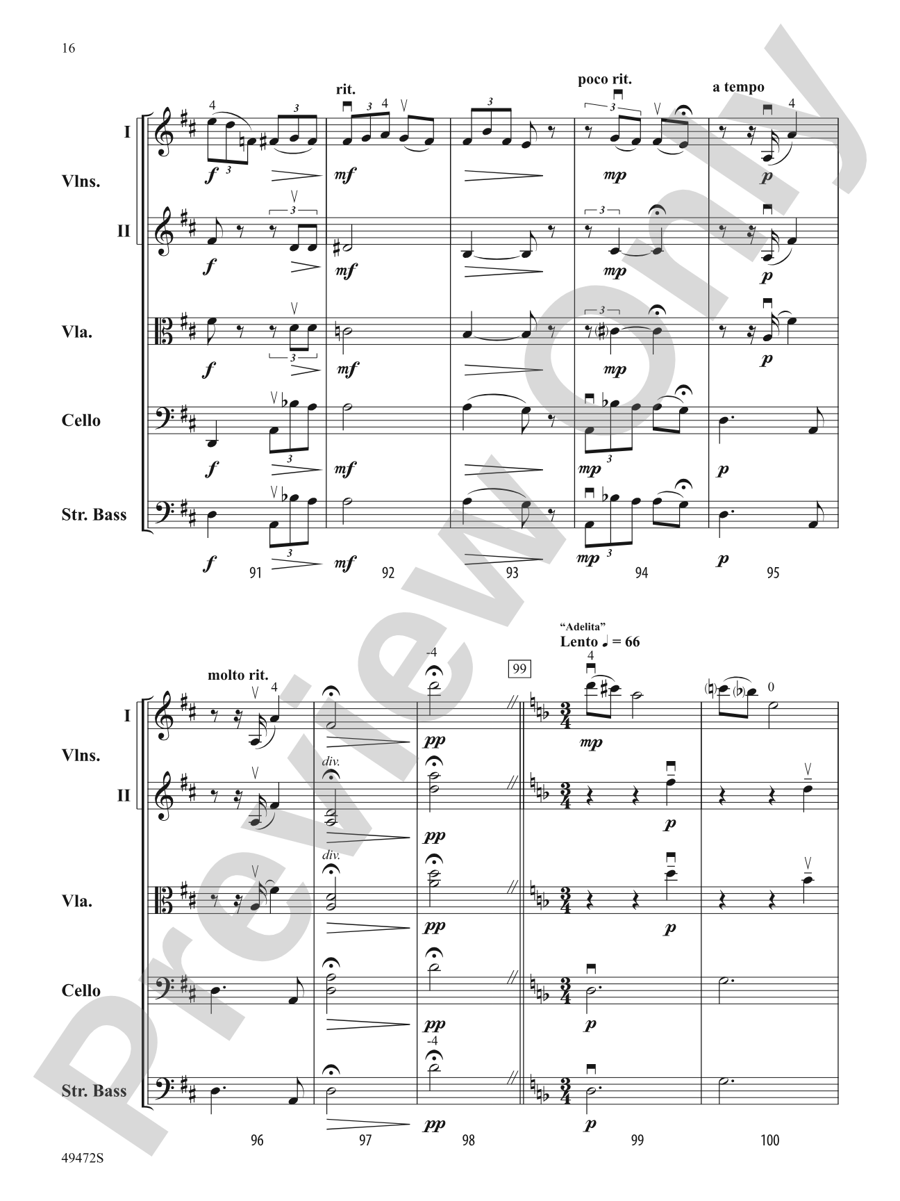 Fantasía Española: String Orchestra Conductor Score & Parts