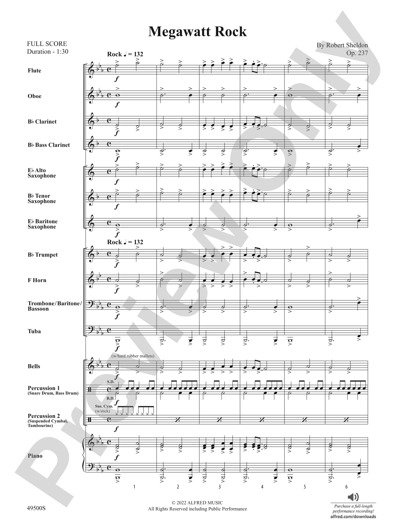 Megawatt Rock: Concert Band Conductor Score & Parts