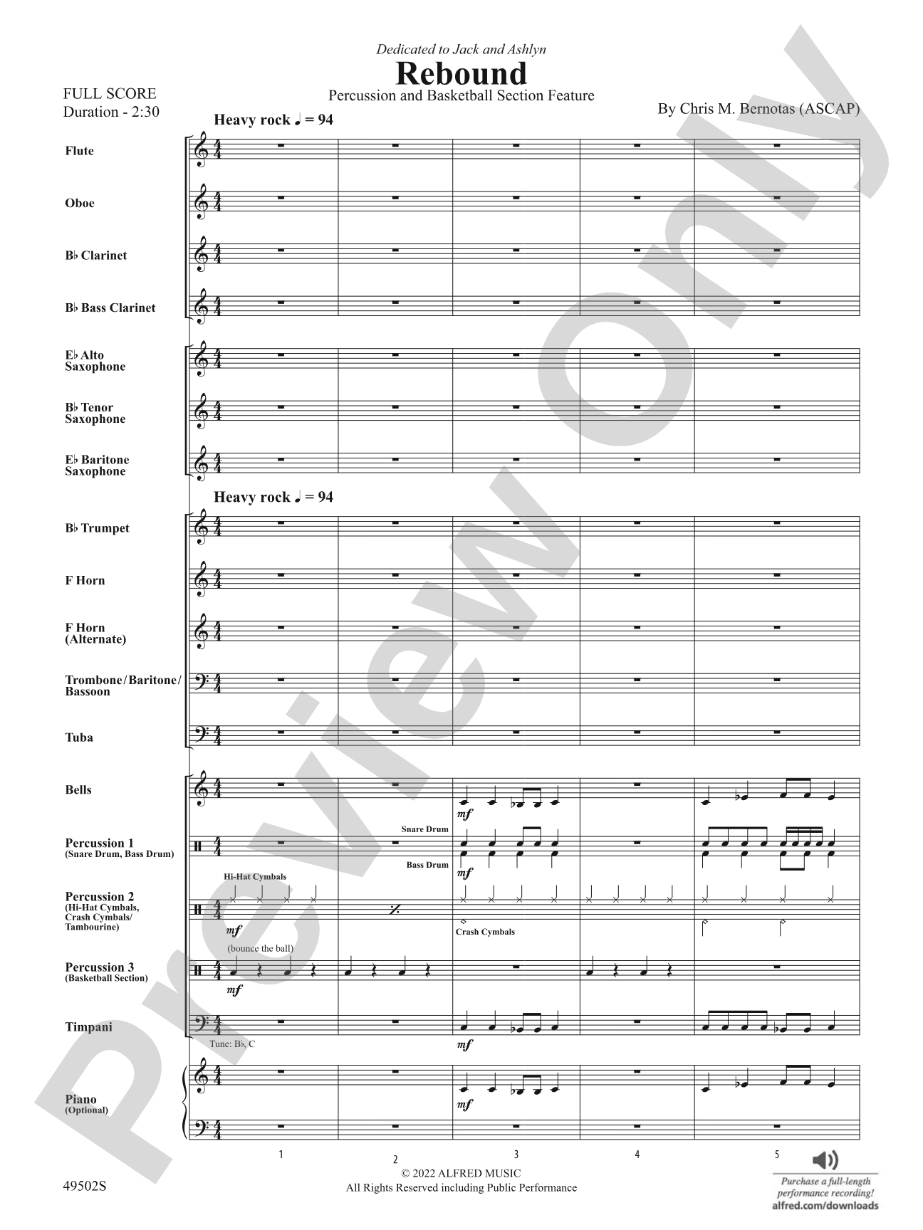 Rebound: Concert Band Conductor Score & Parts