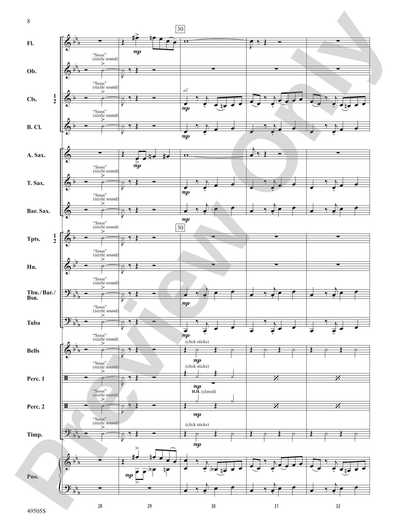 Awesome Sauce: Concert Band Conductor Score & Parts