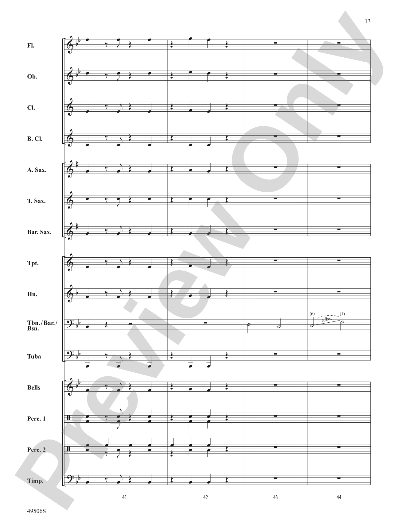 Trombones in Paradise: Concert Band Conductor Score & Parts