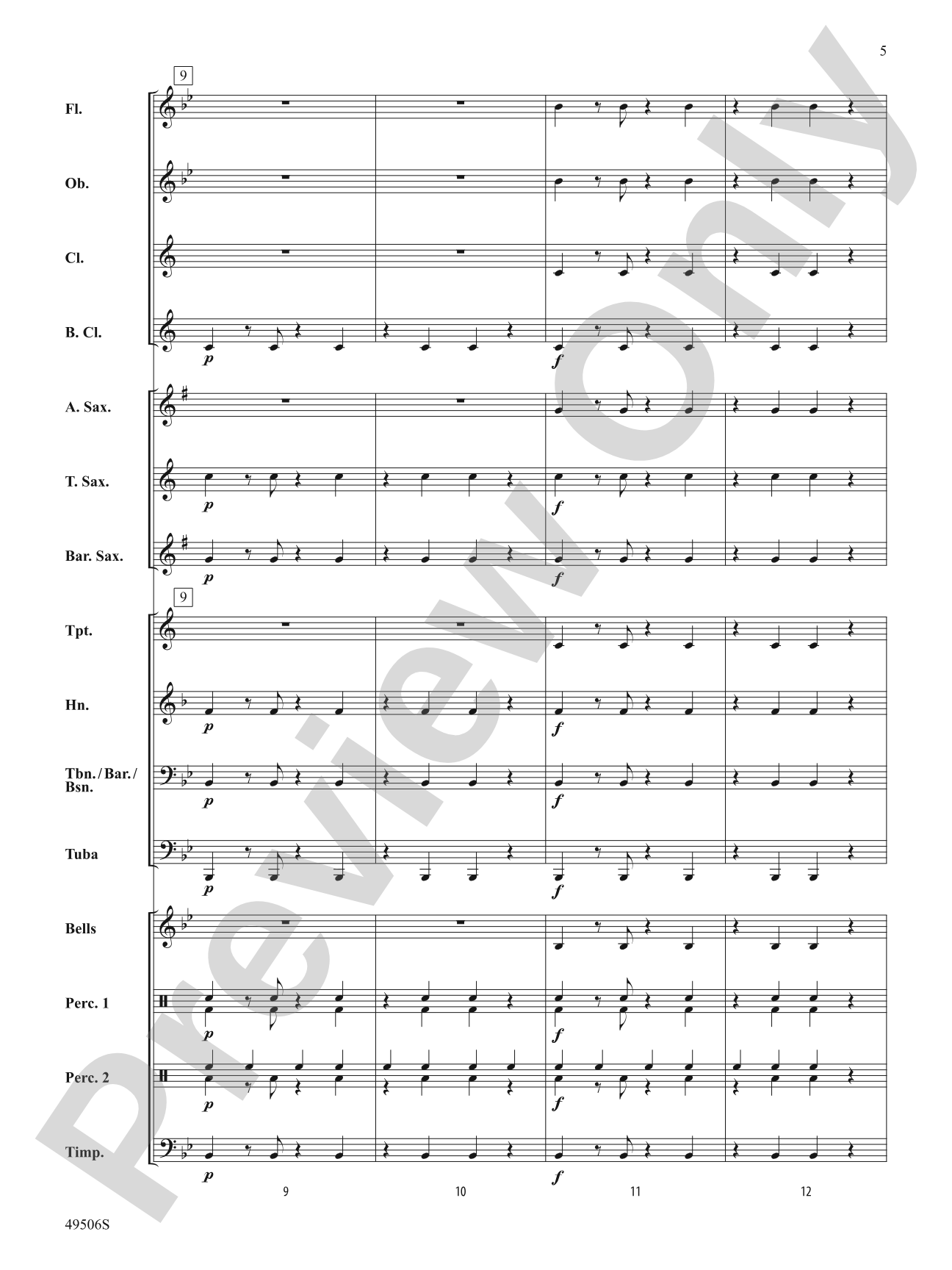 Trombones in Paradise: Concert Band Conductor Score & Parts