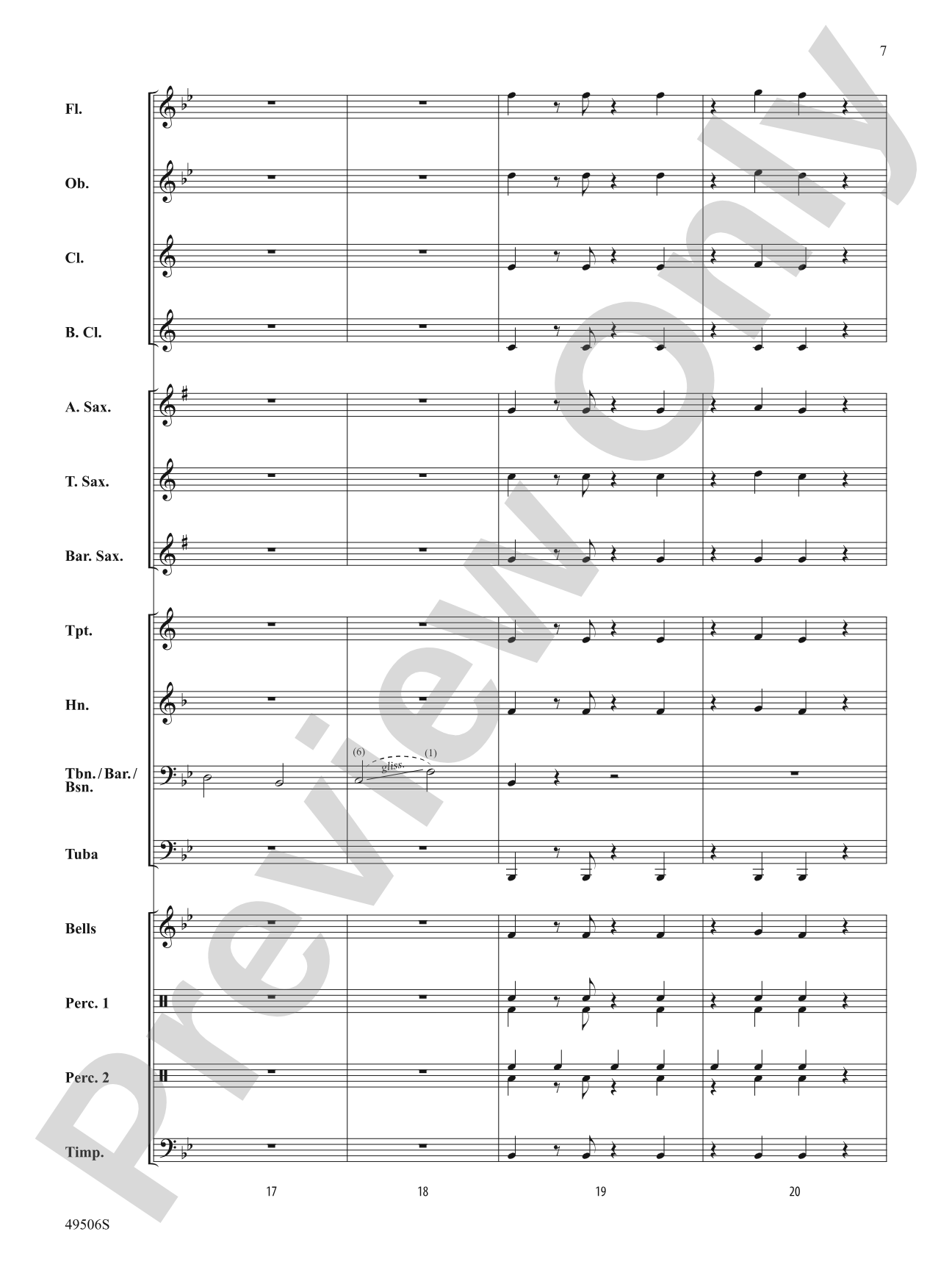 Trombones in Paradise: Concert Band Conductor Score & Parts