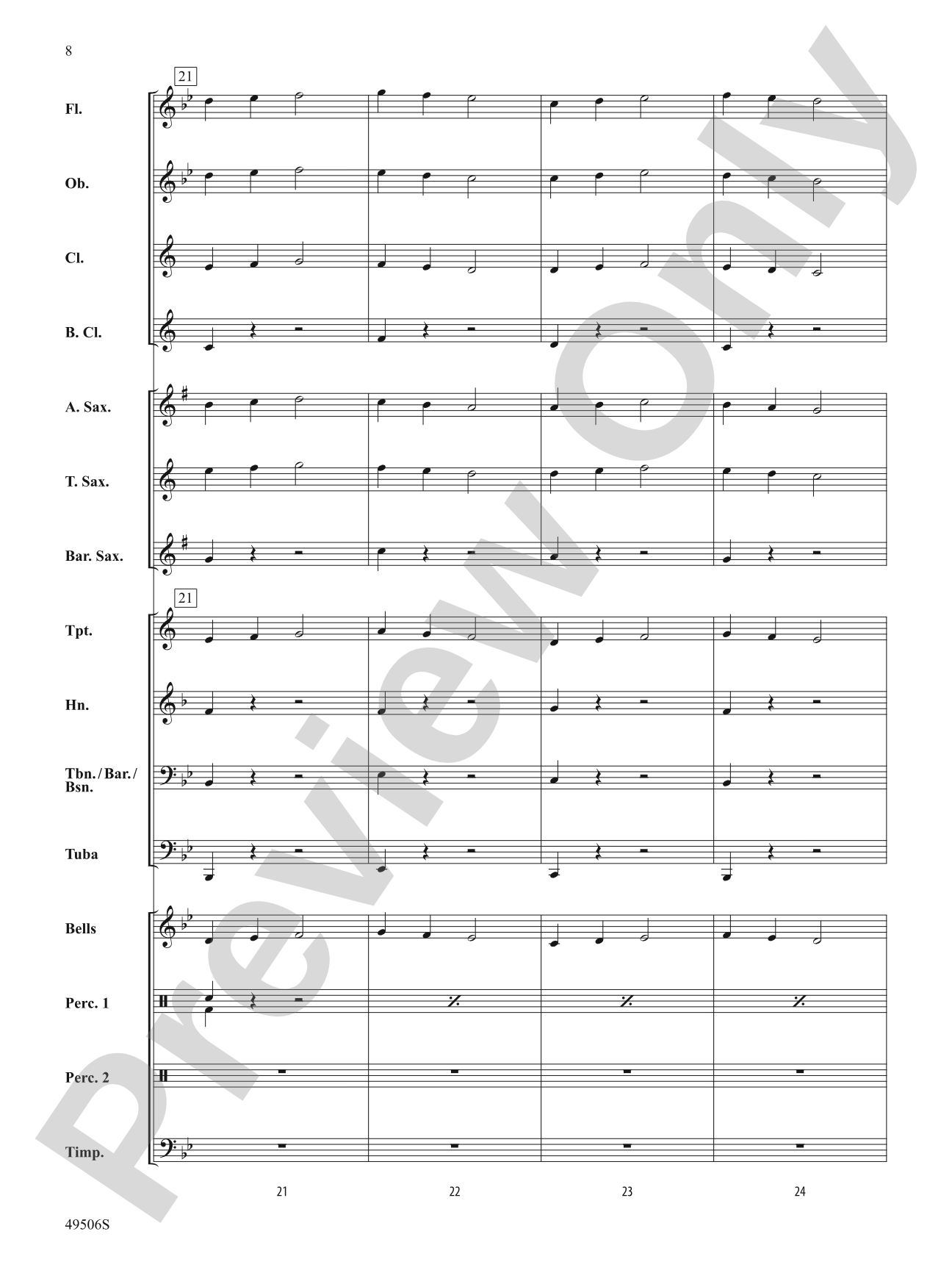 Trombones in Paradise: Concert Band Conductor Score & Parts
