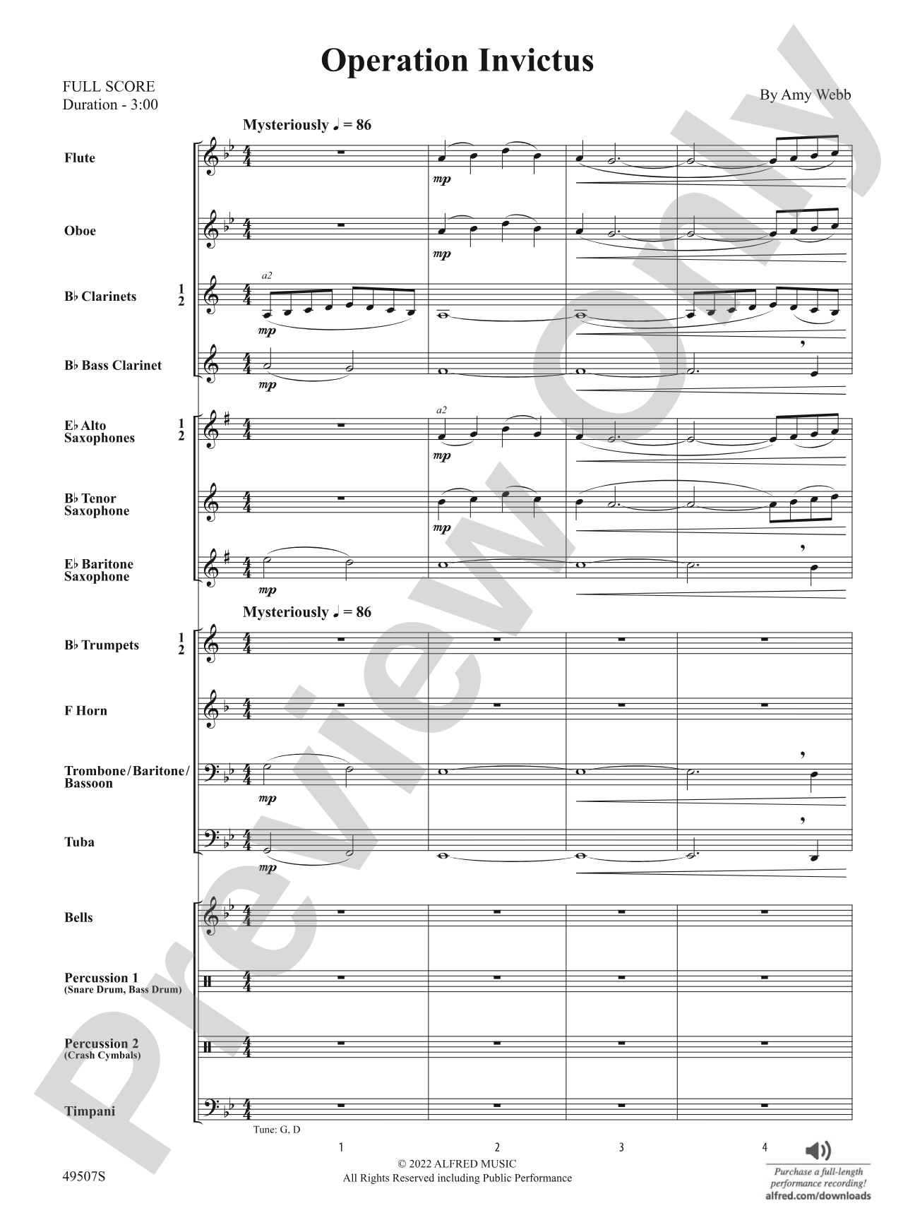 Operation Invictus: Concert Band Conductor Score & Parts
