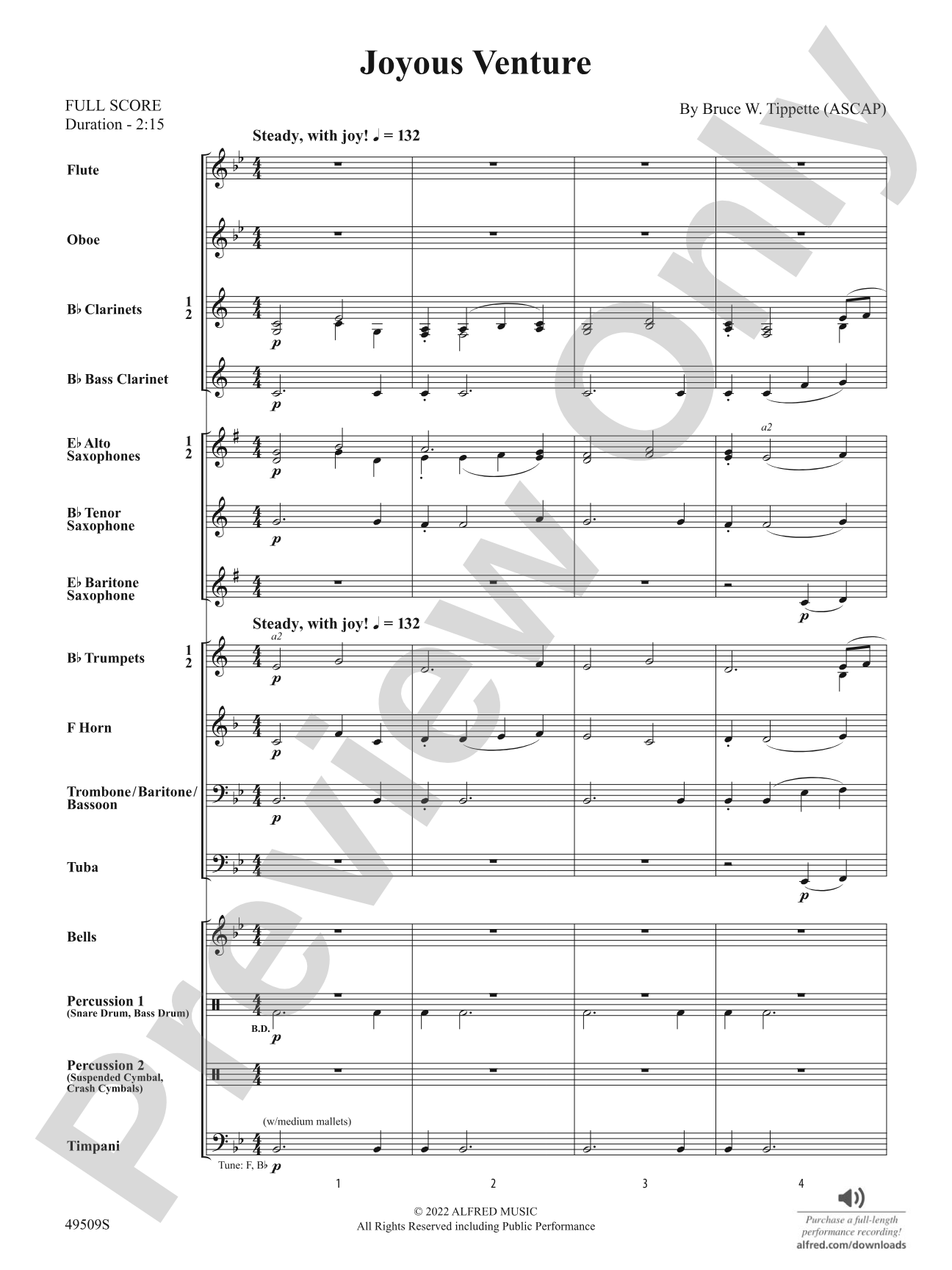 Joyous Venture: Concert Band Conductor Score & Parts