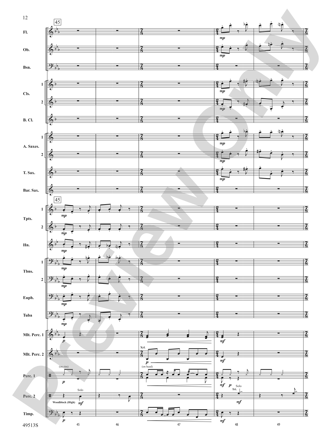 Comegys Creek: Concert Band Conductor Score & Parts