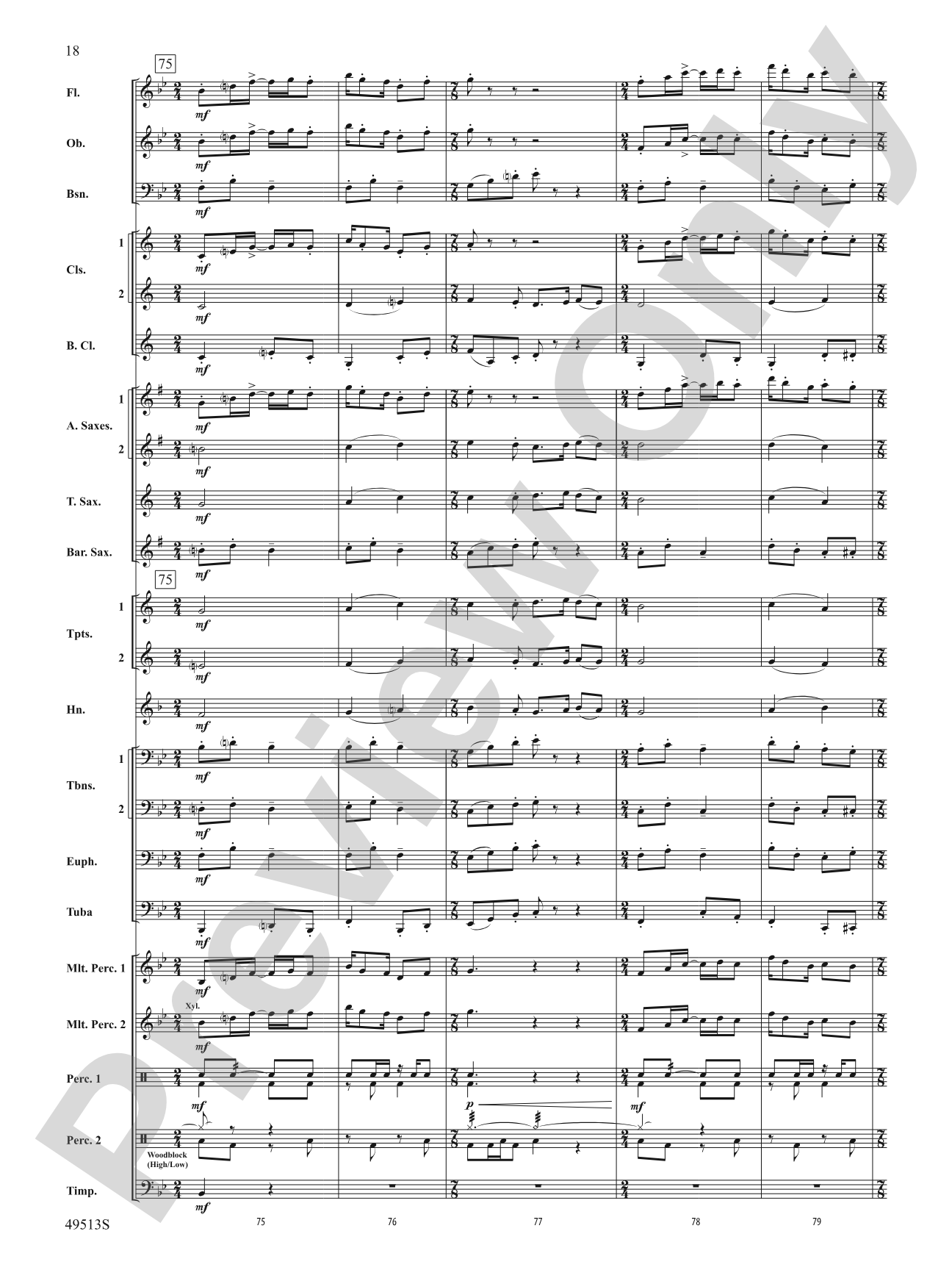 Comegys Creek: Concert Band Conductor Score & Parts