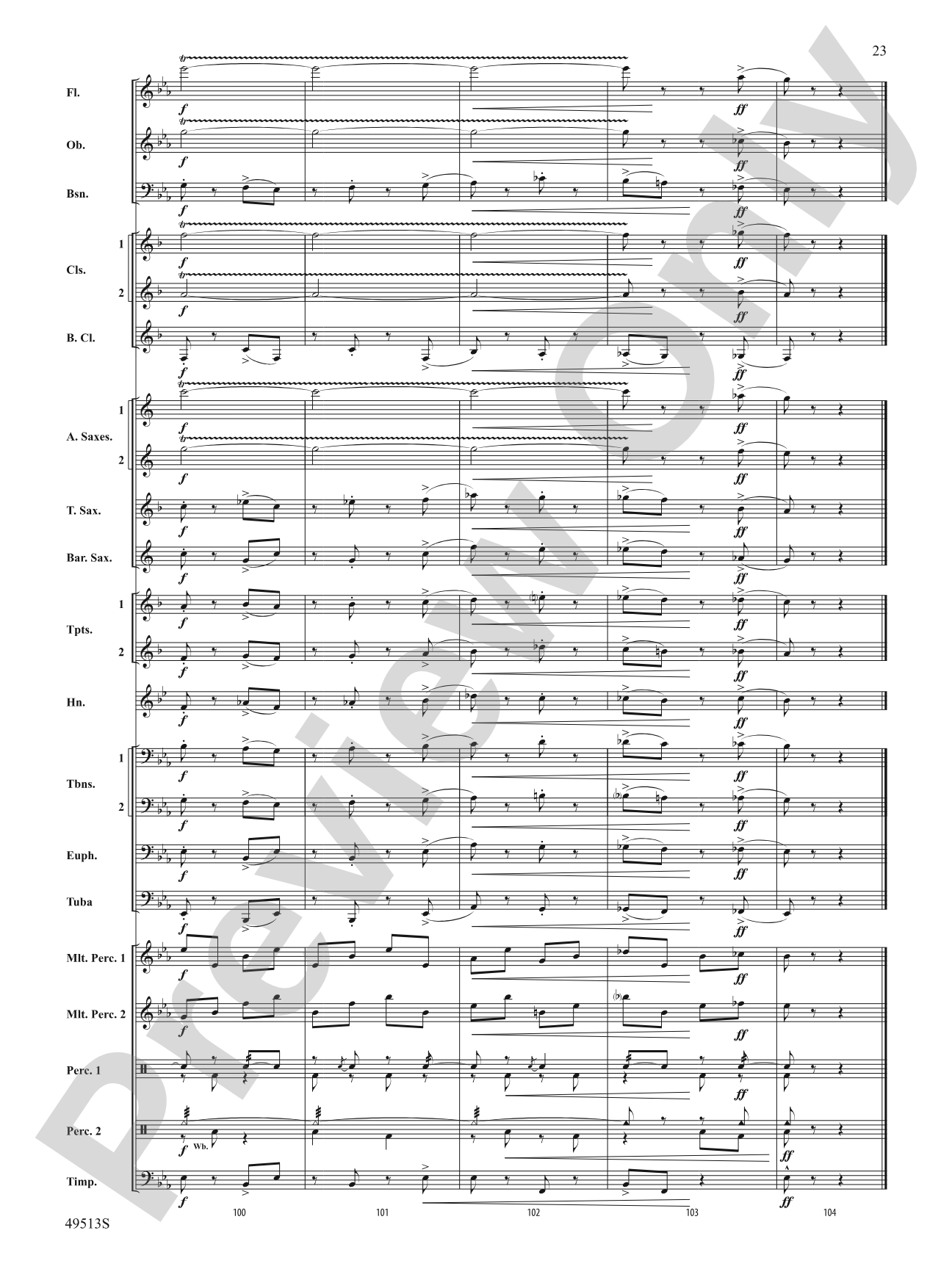 Comegys Creek: Concert Band Conductor Score & Parts