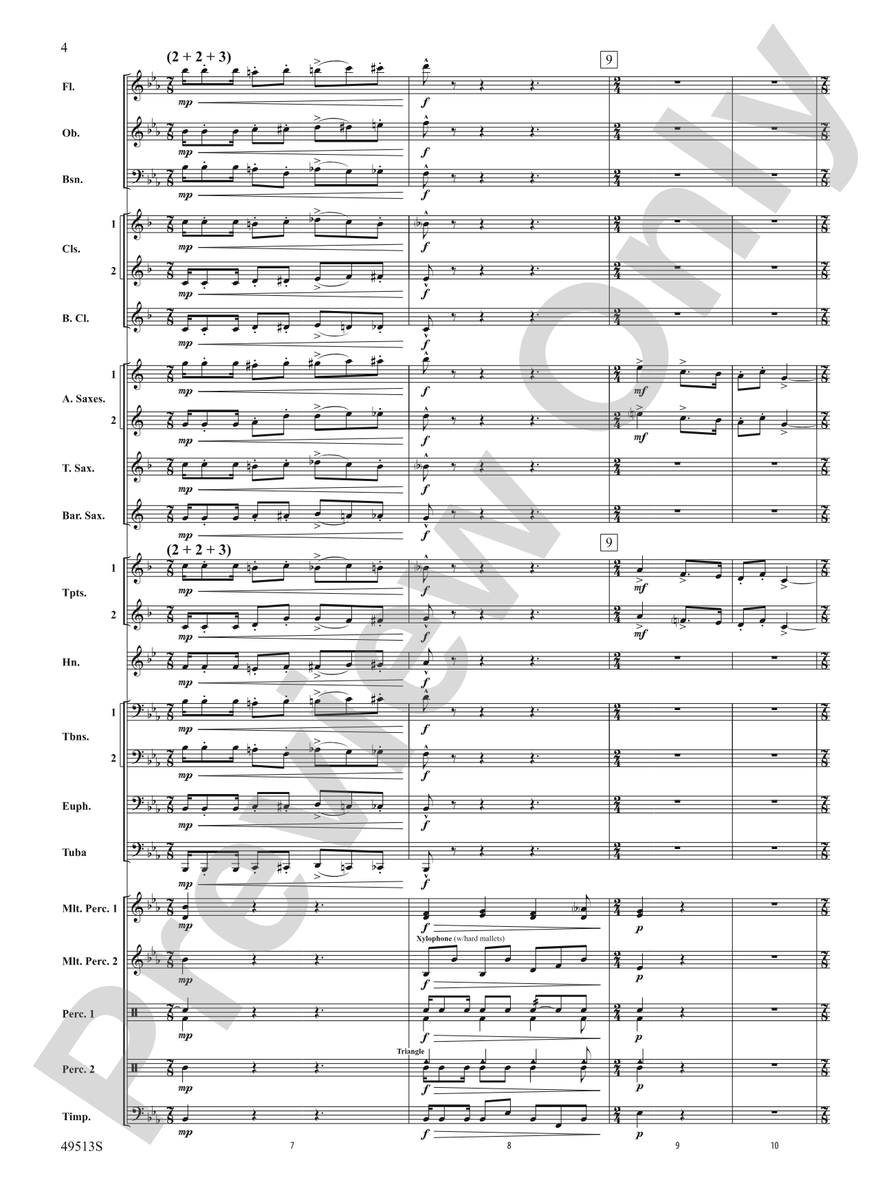 Comegys Creek: Concert Band Conductor Score & Parts