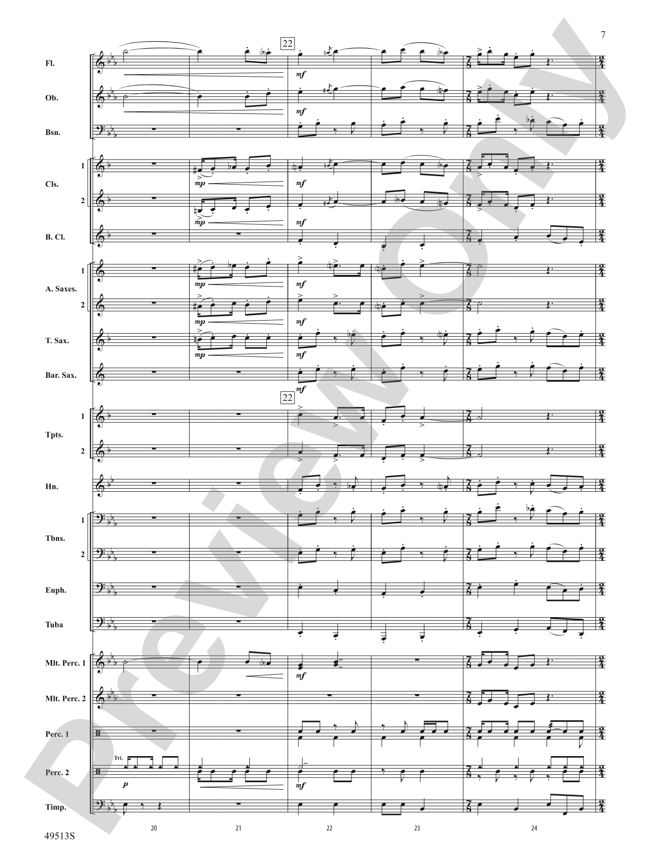 Comegys Creek: Concert Band Conductor Score & Parts