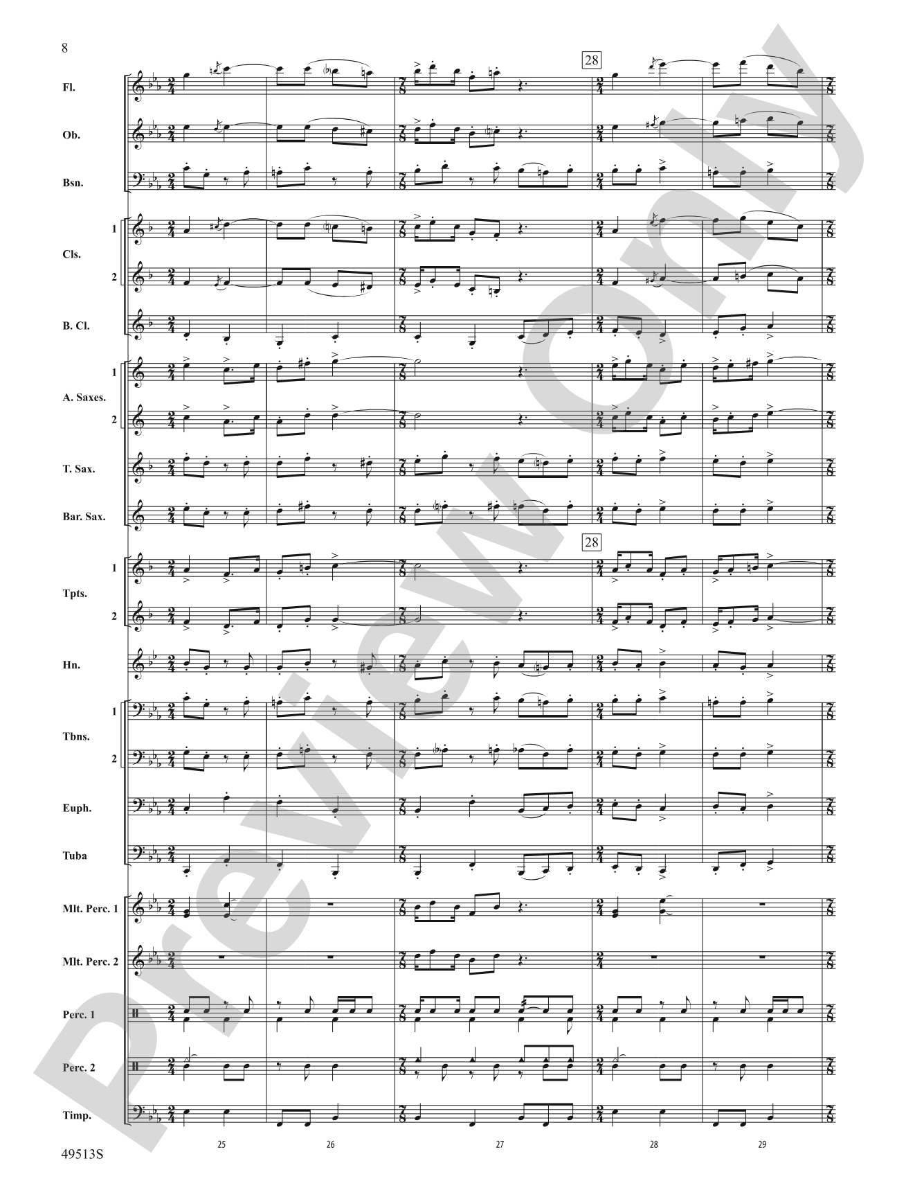 Comegys Creek: Concert Band Conductor Score & Parts