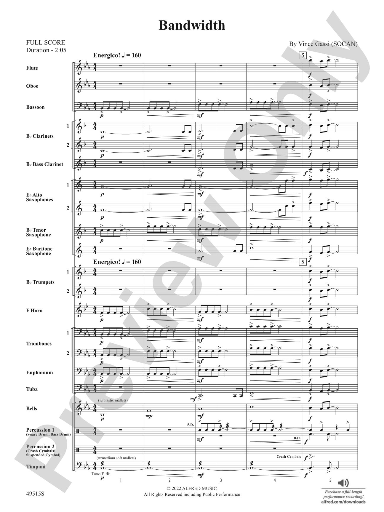 Bandwidth: Concert Band Conductor Score & Parts